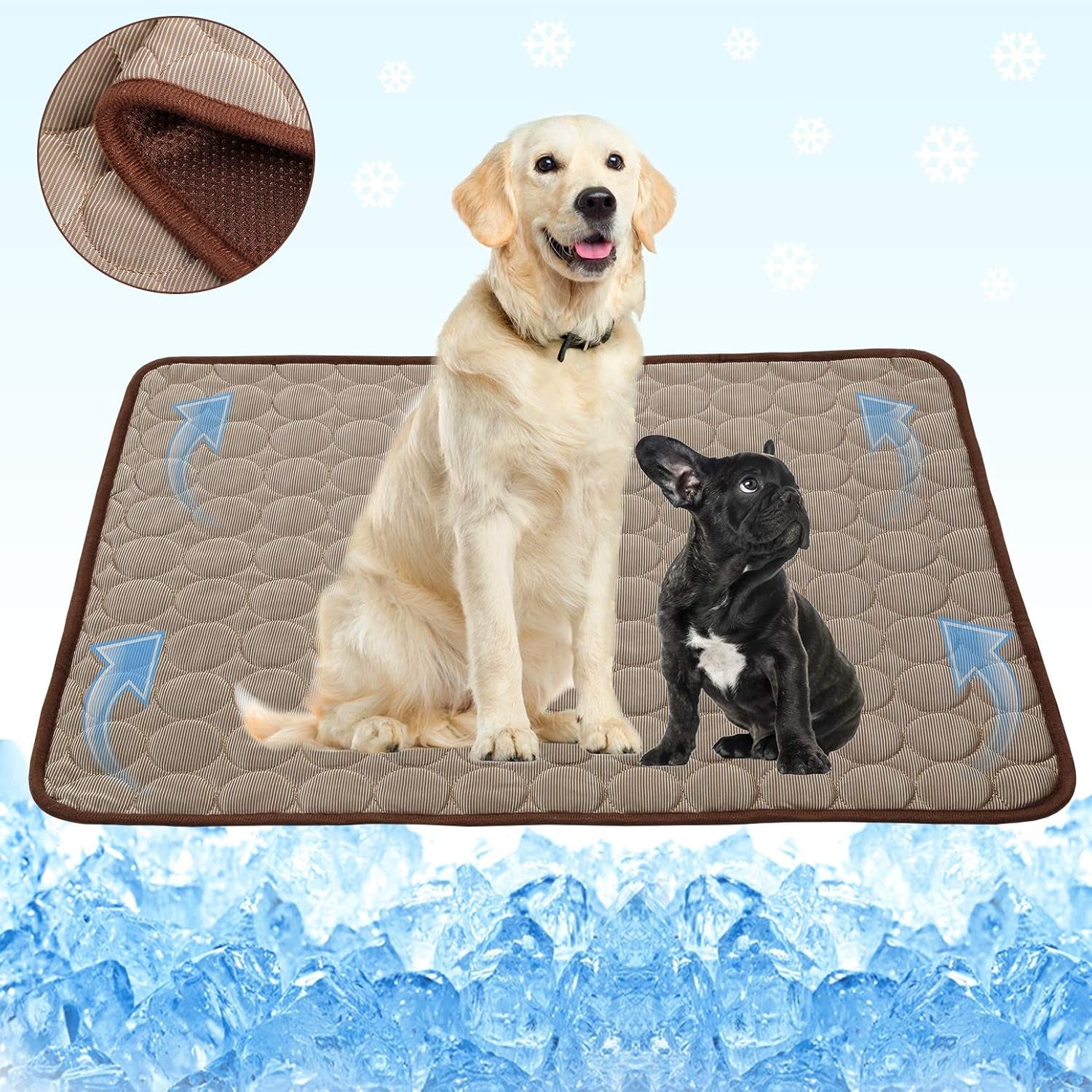 Dog Cooling Mats Pet Cooling Mats Dog Sleeping Mats Dog Cooling Pads Dog Bed Mats Cat Bed Mats Cats Cooling Pad Cool Self Cooling Mat Pet Summer Cooling Mat Sleeping Pad(28X40''/70X100Cm, Coffee)