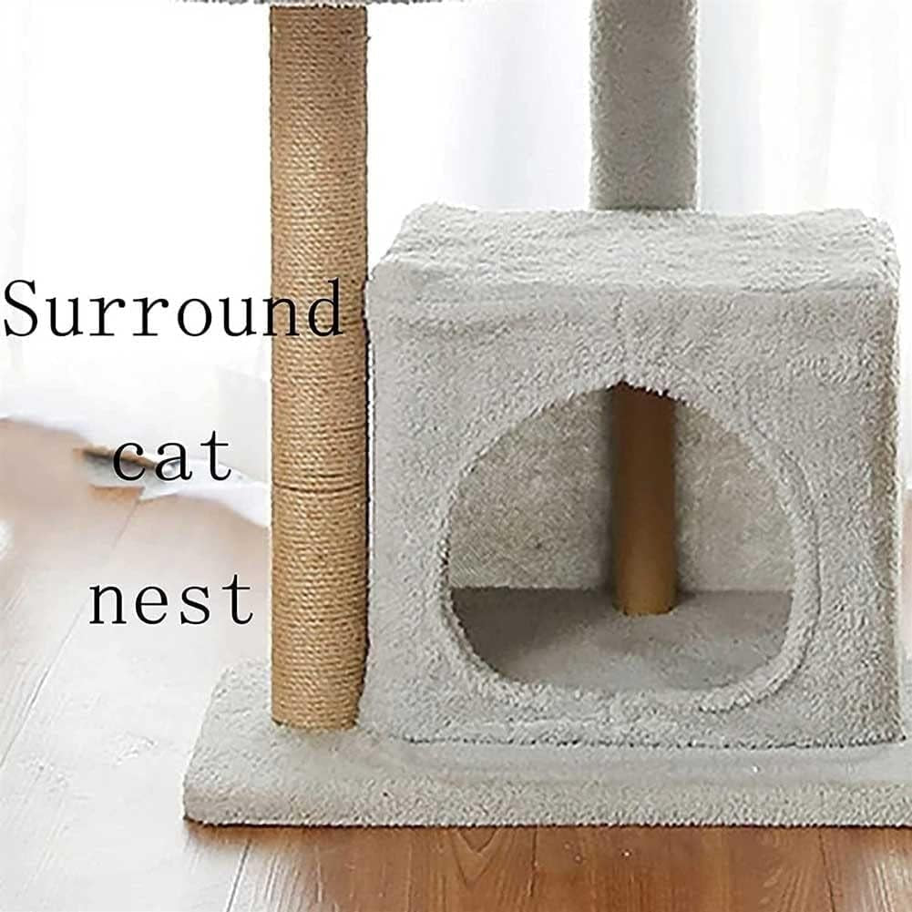 Multi-Level Cat Tree Cat Tower for Indoor Cats, Cat Tree Cat Tower Sisal Scratching Posts Cat Condo Play House Hammock Jump Platform Cat Furniture Activity Center, Gray