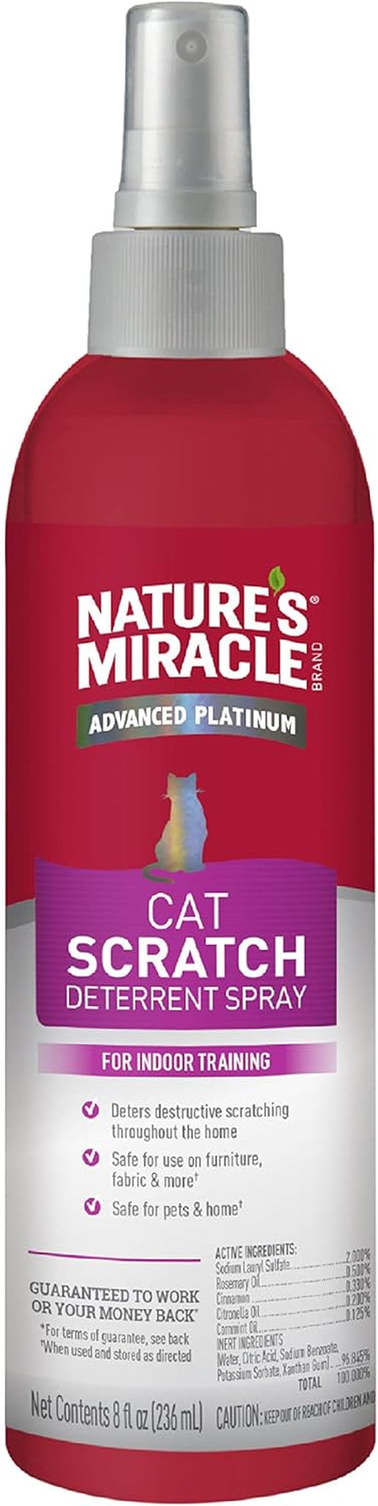 Nature'S Miracle Advanced Platinum Cat Scratch Deterrent Spray, 8 Ounces, Discourages Destructive Scratching