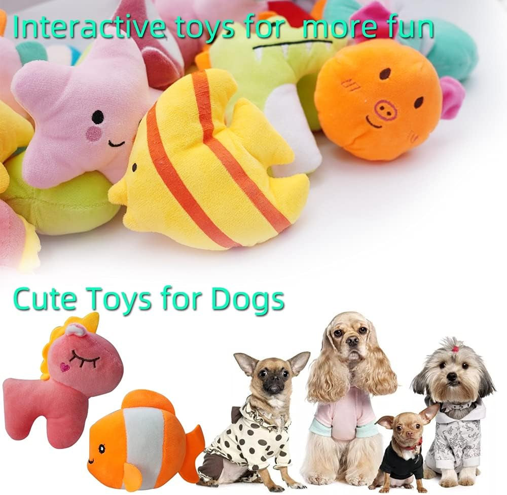 27 Pack Puppy Squeaky Toy,Different Designs Squeakers Pet Toys,Cute Bulk Plush Dog Toys,Small Dog