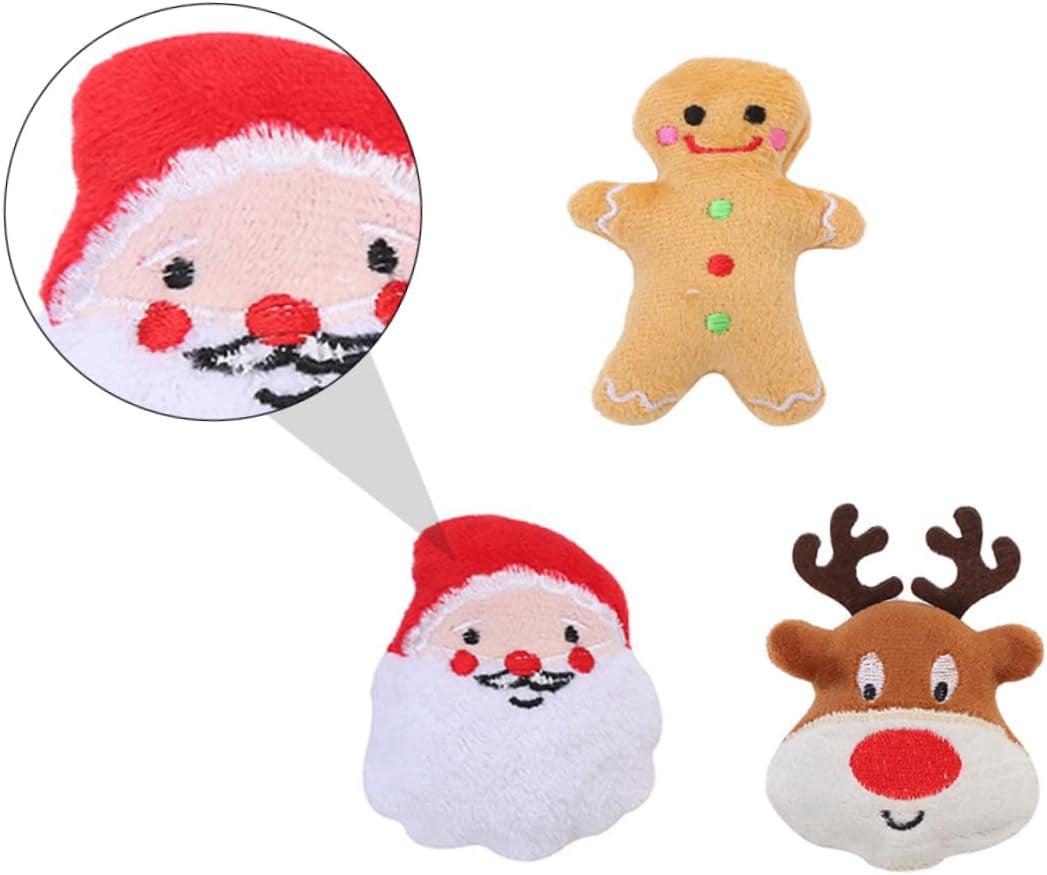 3Pcs Christmas Pet Toys Chimmy Plush Christmas Plush Dolls Plush Toys for Dogs Christmas Stocking for Dog Pet Christmas Teething Toy Kitten Catnip Molar Indestructible