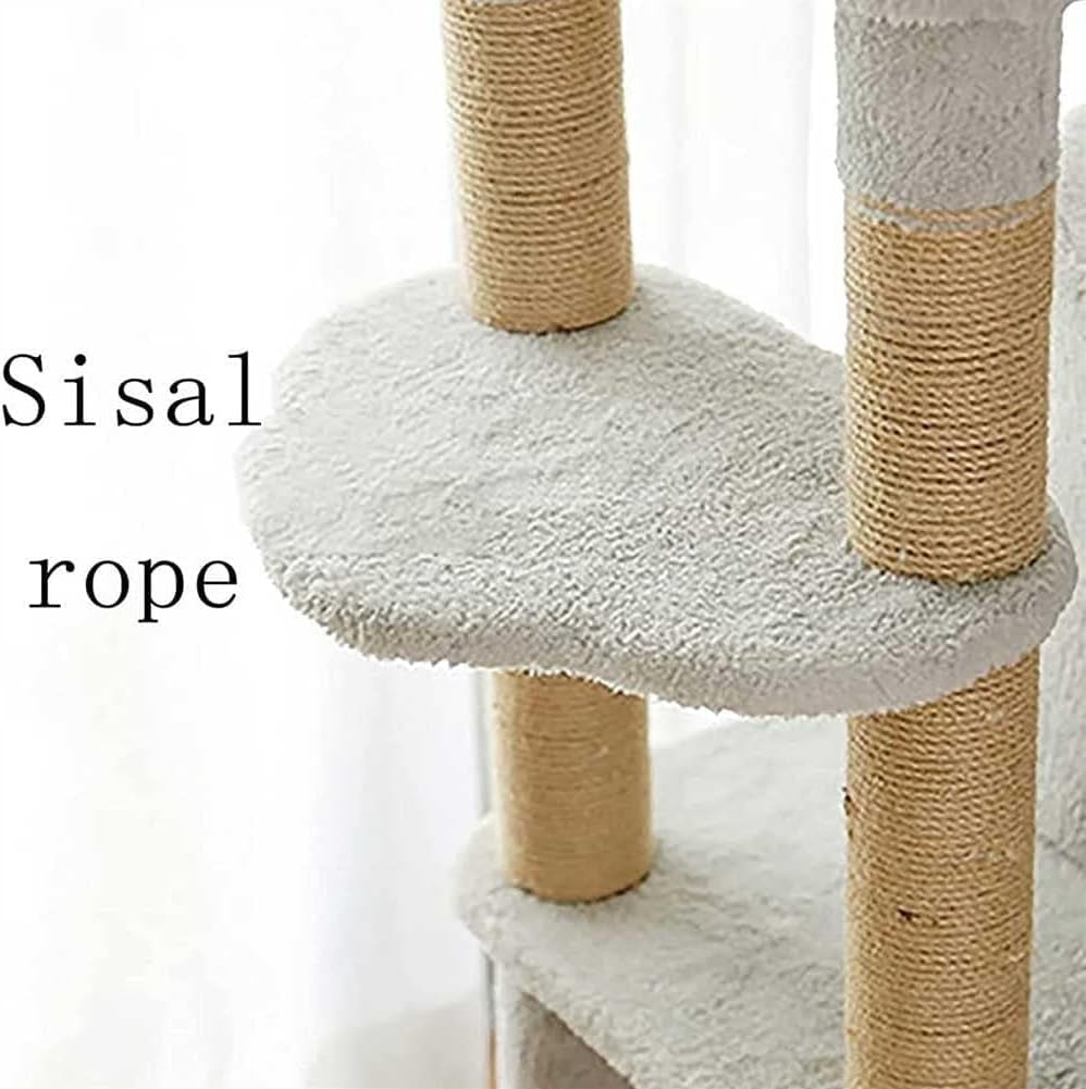 Multi-Level Cat Tree Cat Tower for Indoor Cats, Cat Tree Cat Tower Sisal Scratching Posts Cat Condo Play House Hammock Jump Platform Cat Furniture Activity Center, Gray