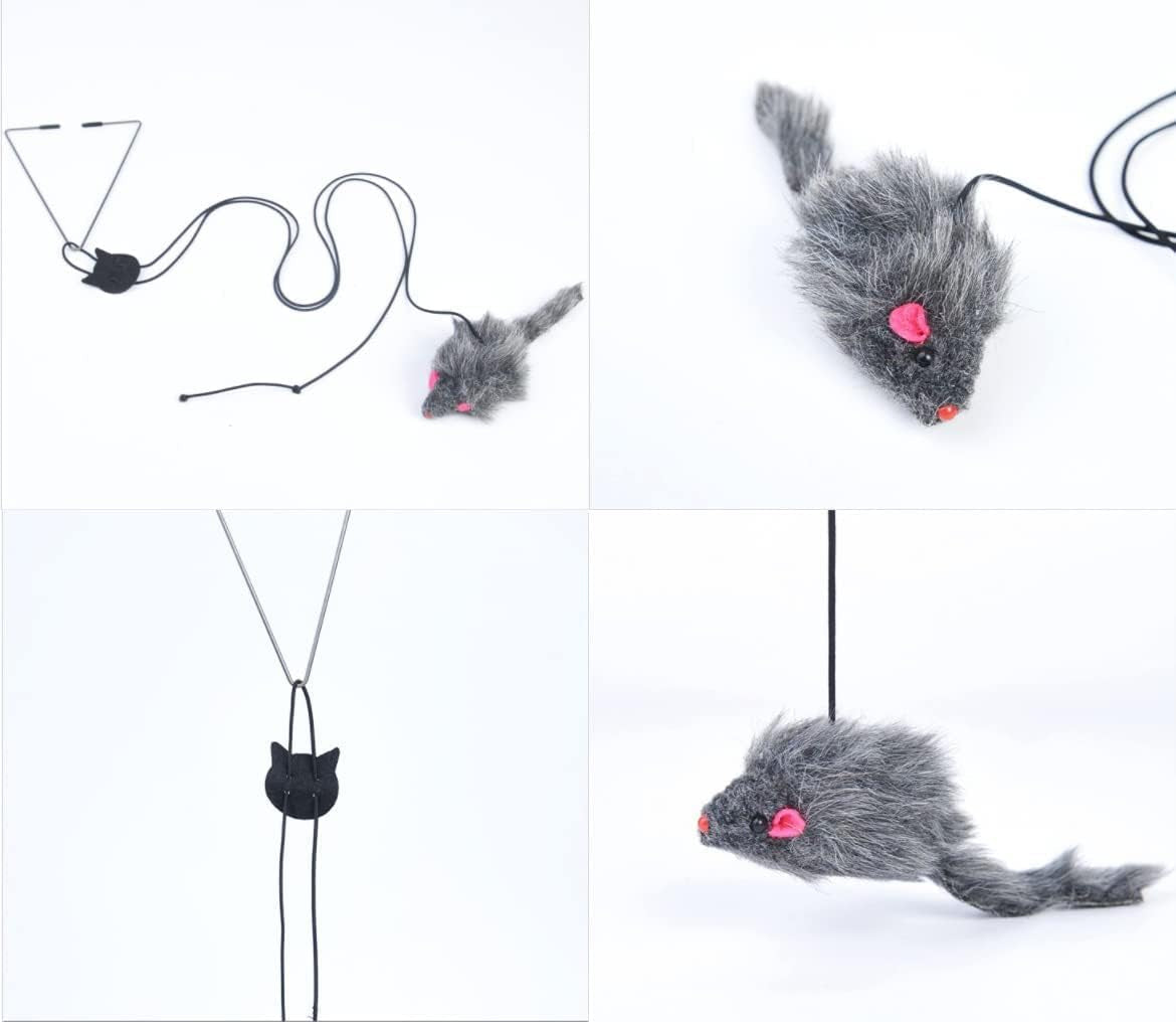 2 Pack Hanging Door Bouncing Mouse Cat Toy