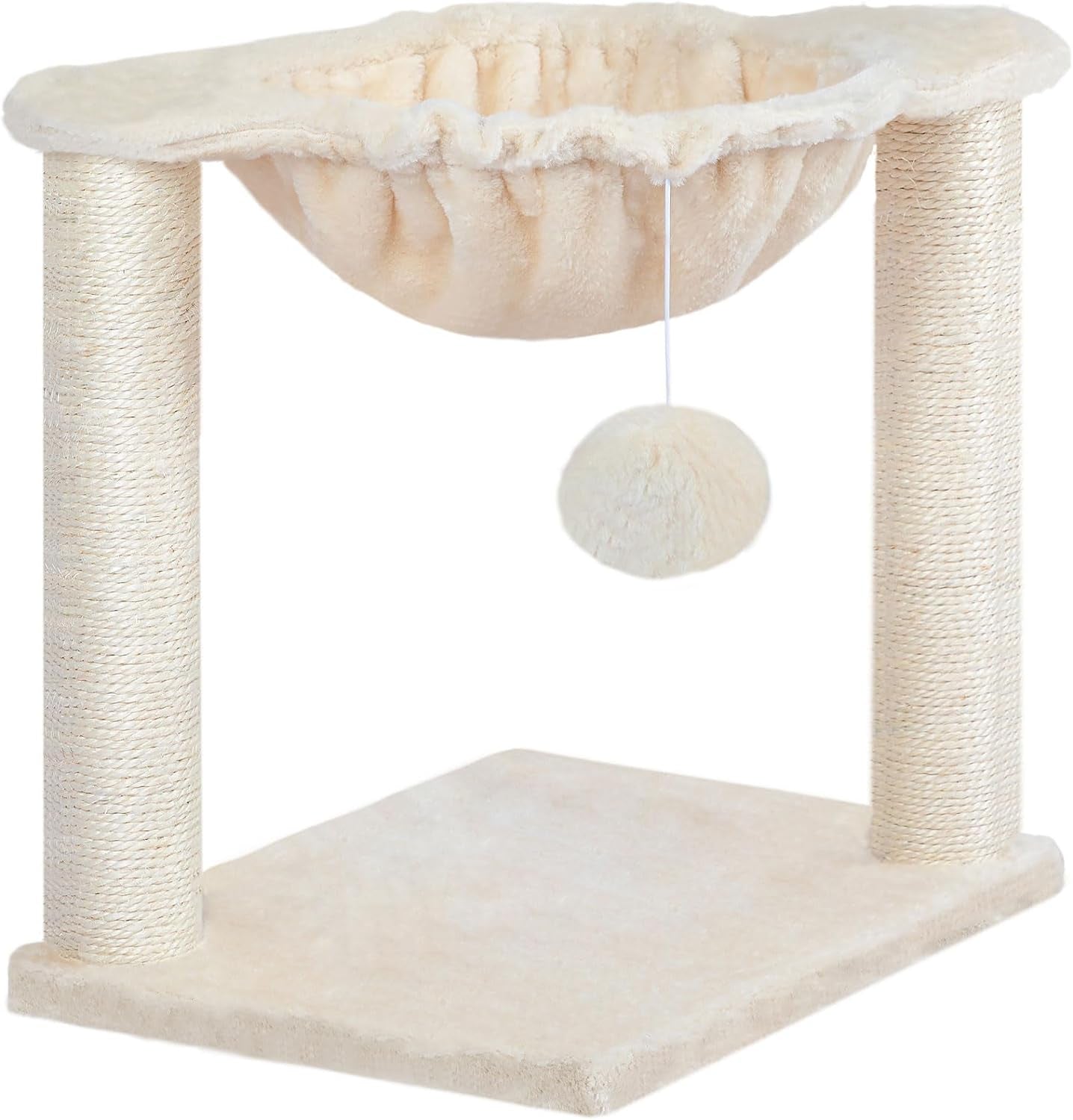 HOOBRO Cat Tree, Small Kittens Tower, 15.7 X 11.8 X 16.5 Inches, Hammock with Sisal Scratching Posts, Pet House Furniture, Light Gray LG08CT03