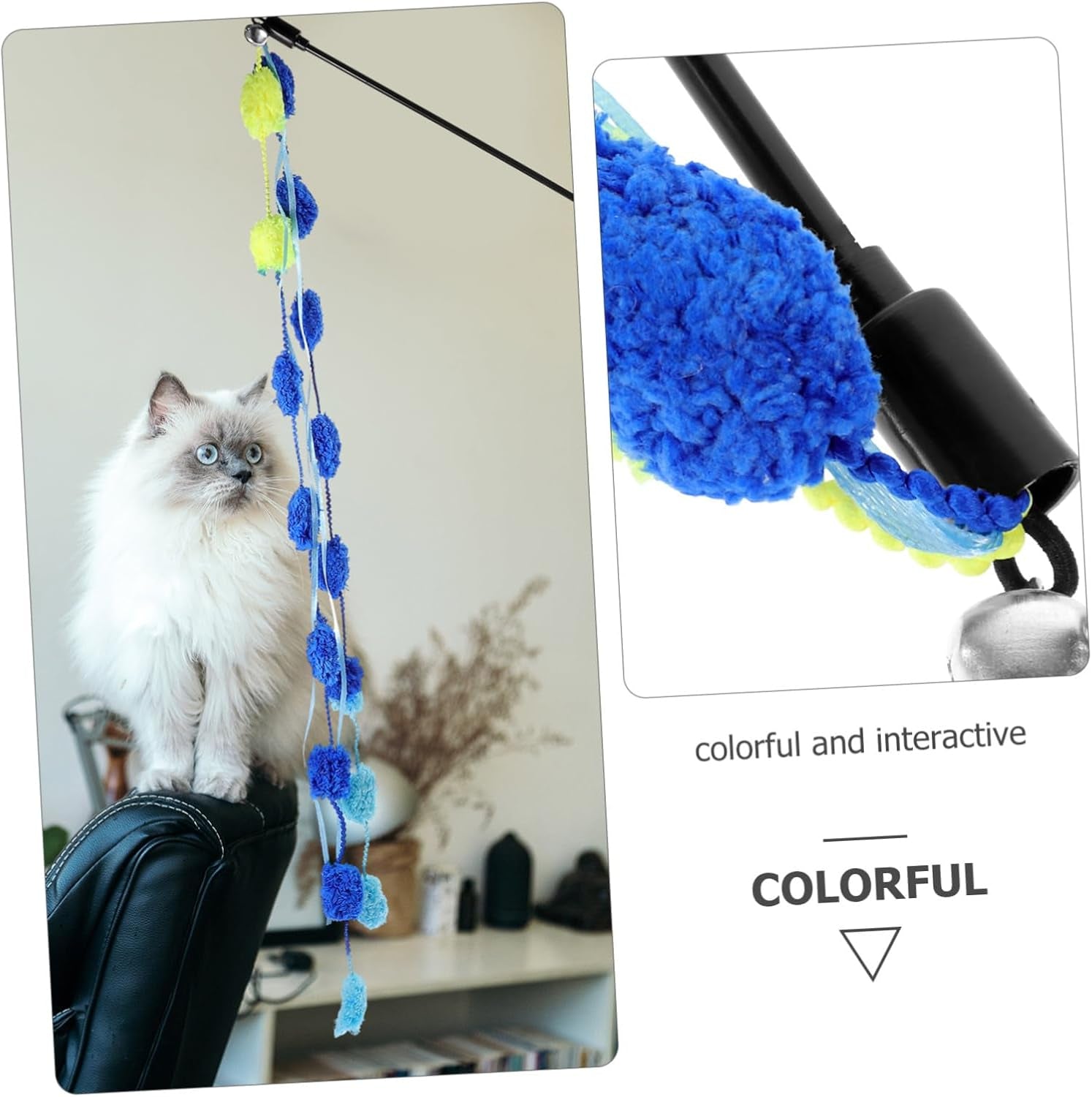 3Pcs Cat Teaser Teasing Toys Cat Toy Funny Teasing Sticks Cat Stick Toy Teasing Stick for Cat Teaser Wands Toy Kitten Wand Cat Wand Cat Stuff Teasing Sticks for Kitten Cat Products