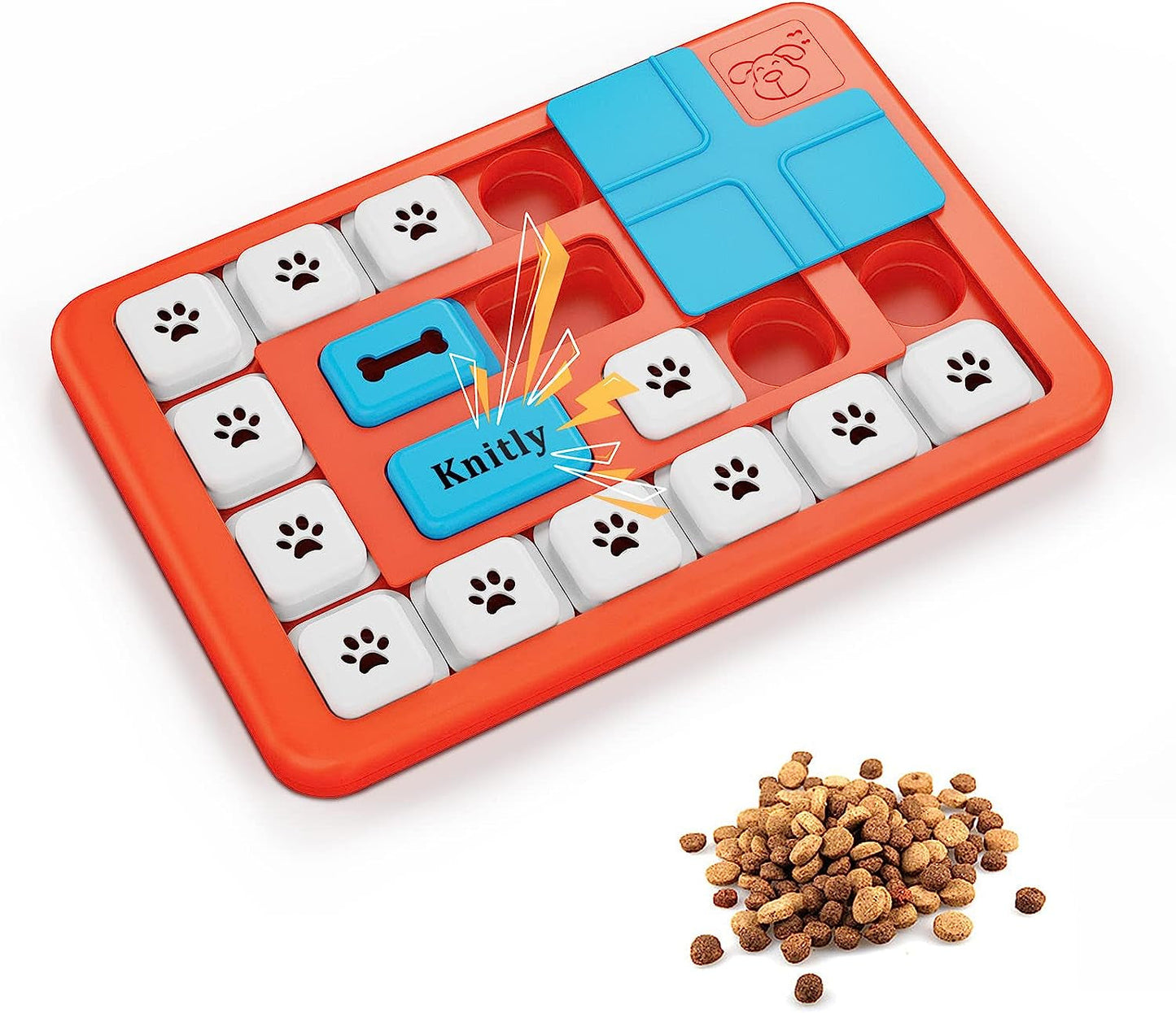 Knitly Dog Puzzle Toys for Large Medium Small Smart Dogs, Interactive Dog Toys for Boredom and Stimulation, Dog Enrichment Toys with Squeak Design，Dog Treat Puzzle Gift for Fun Slow Feeder