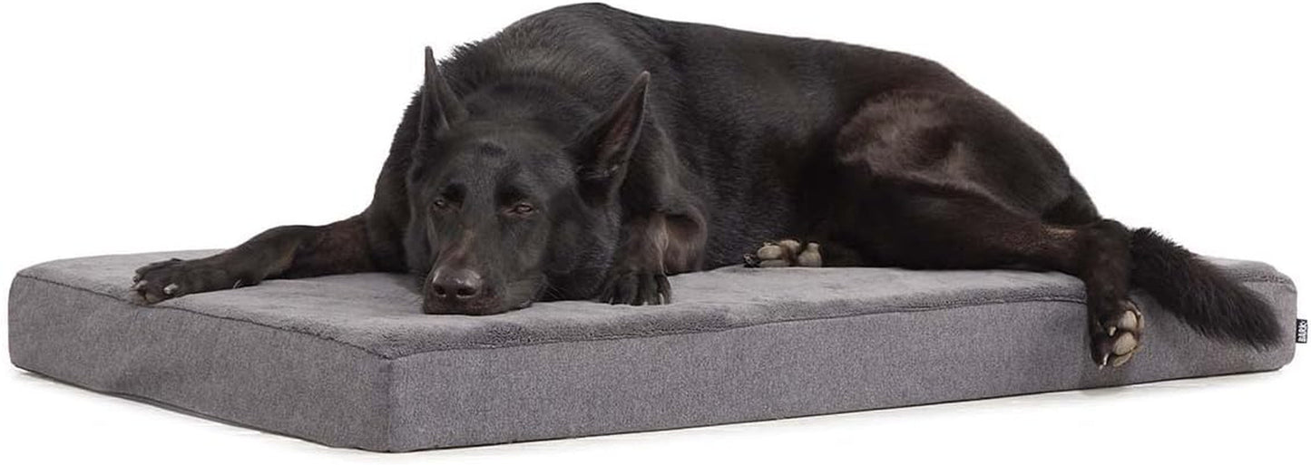 Barkbox Orthopedic Dog Bed | Comfortable Memory Foam Mattress for Joint Relief | Head and Neck Support Waterproof with Non Skid Bottom | Calming Durable Bed with Washable Cover | Large, Grey