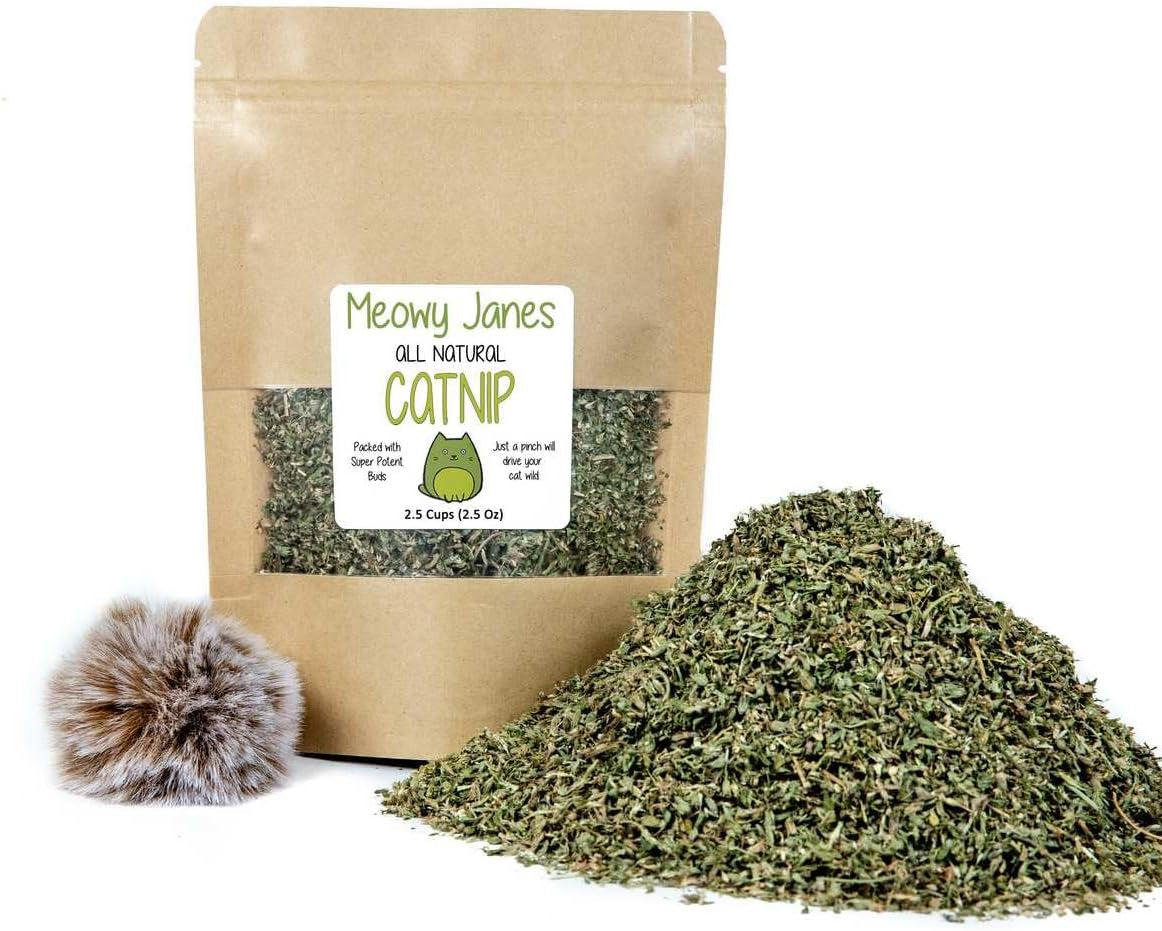 1.5 CUPS Super High Potency Catnip with Fuzzy Ball Toy - USA Grown (2.5 Cups)