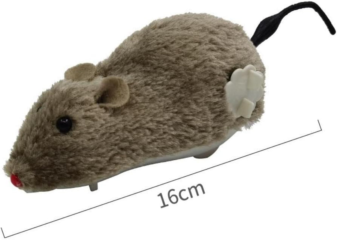 1 Pc Furry Mice Cat Toy Wind up Toys Realistic Mouse Toys Funny Moving Toys, Interactive Play Mouse Toy for Cat Kitten