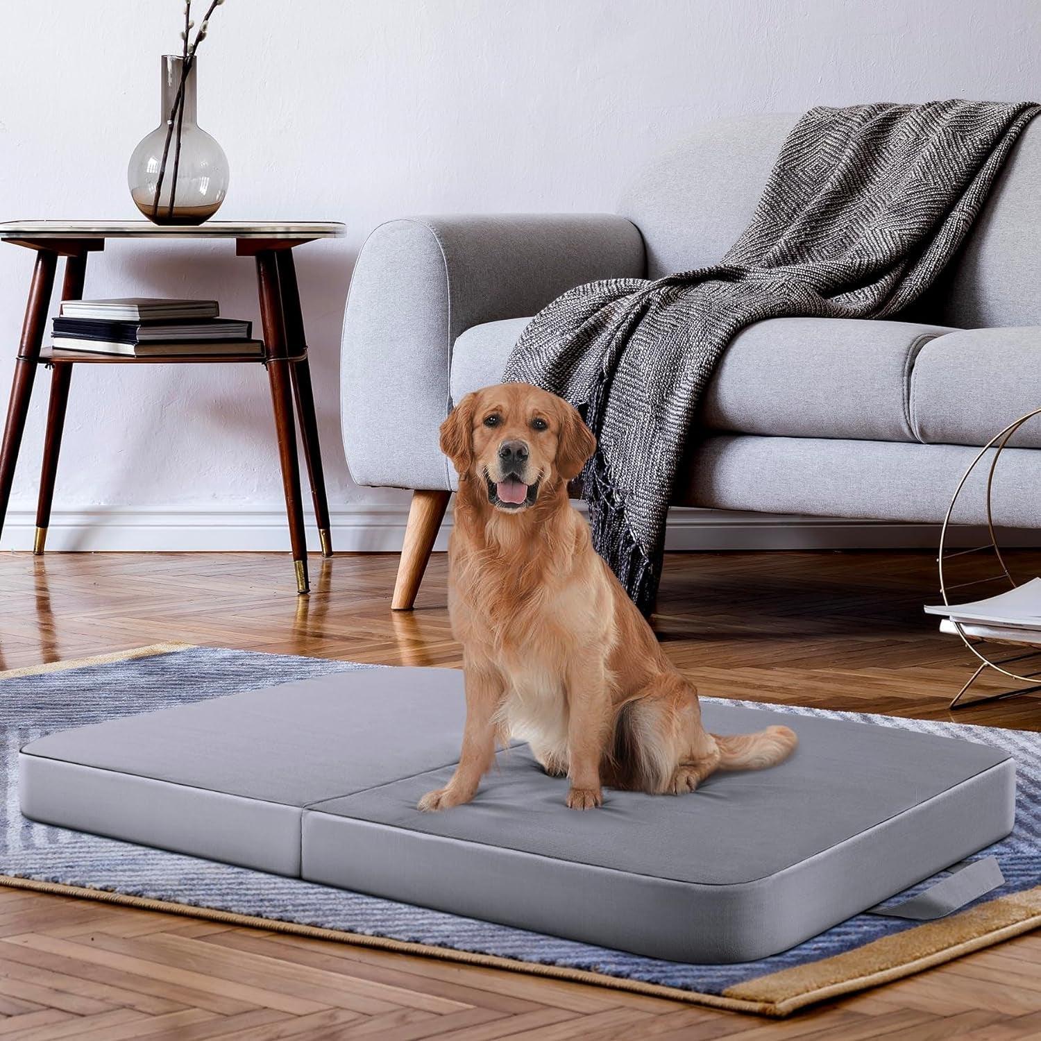 Large Dog Beds Washagle 35X22 Suitable for Dogs 40 to 45Lb, Memory Foam Dog Bed Waterproof Dog Mattress with Removable Cover, Orthopedic Foldable Dog Bed for Medium Small Dogs