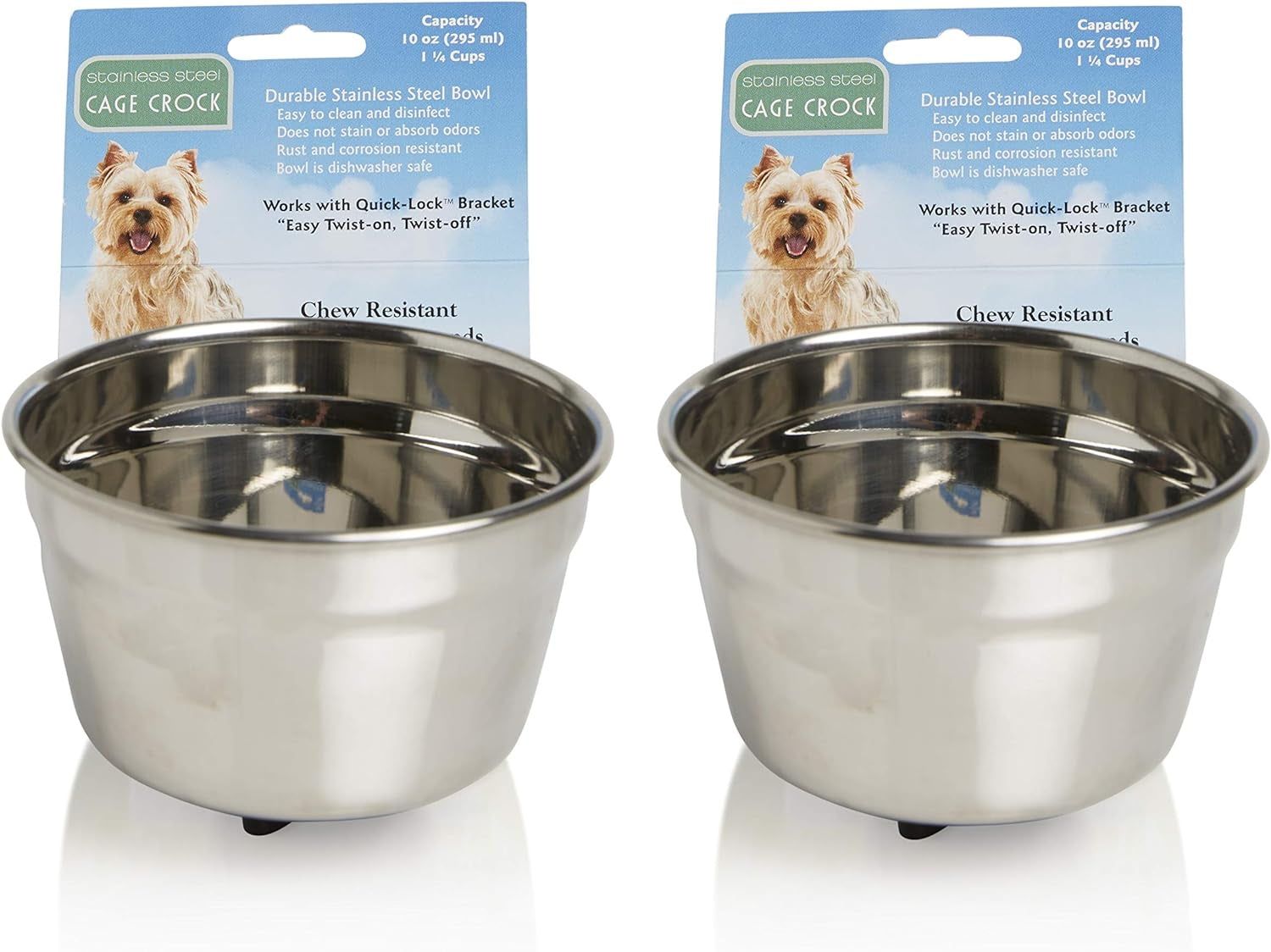 Lixit Quick Lock Removable Dog Kennel Bowls for Wire and Soft Sided Crates (40Oz Wire Crate, Granite)