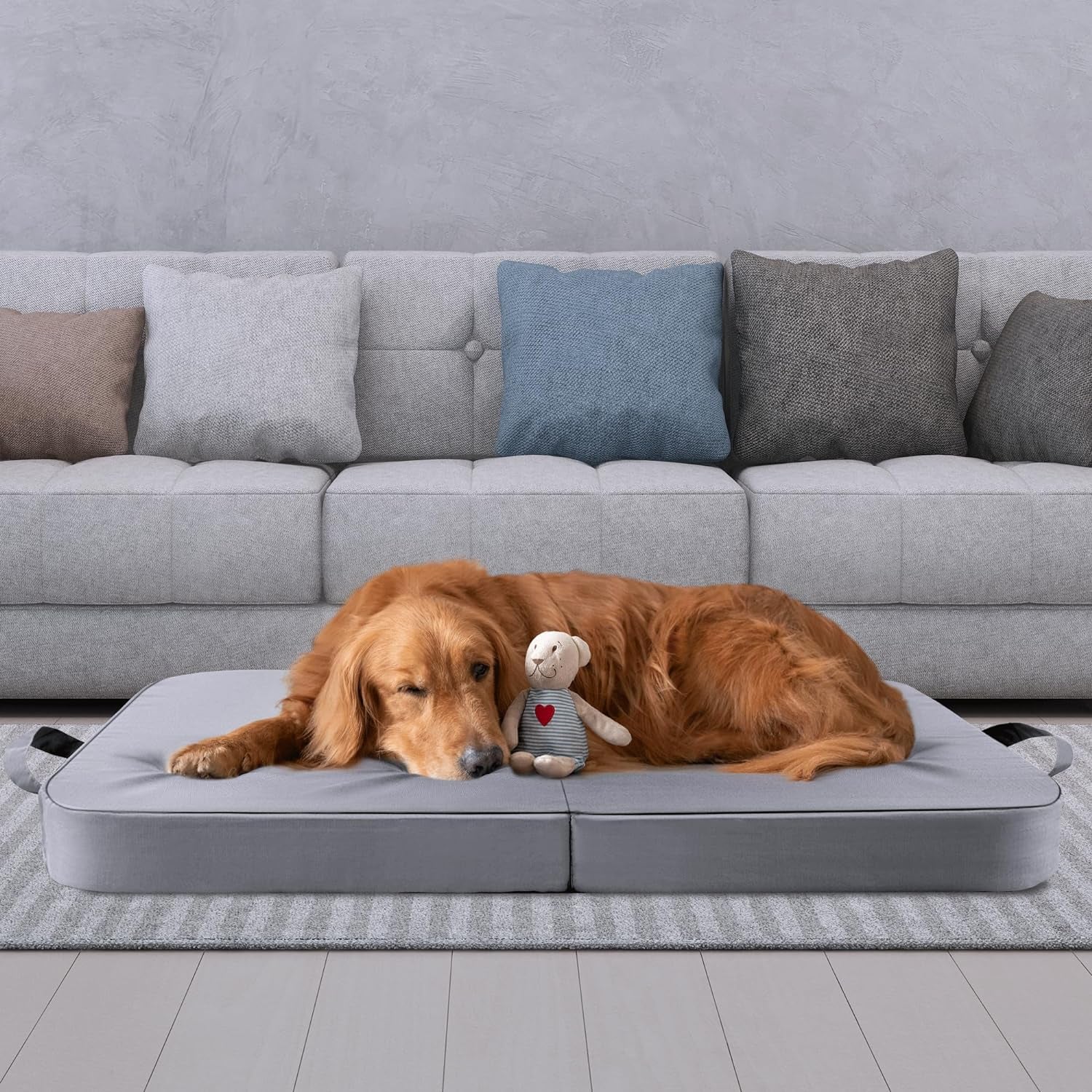 Large Dog Beds Washagle 35X22 Suitable for Dogs 40 to 45Lb, Memory Foam Dog Bed Waterproof Dog Mattress with Removable Cover, Orthopedic Foldable Dog Bed for Medium Small Dogs