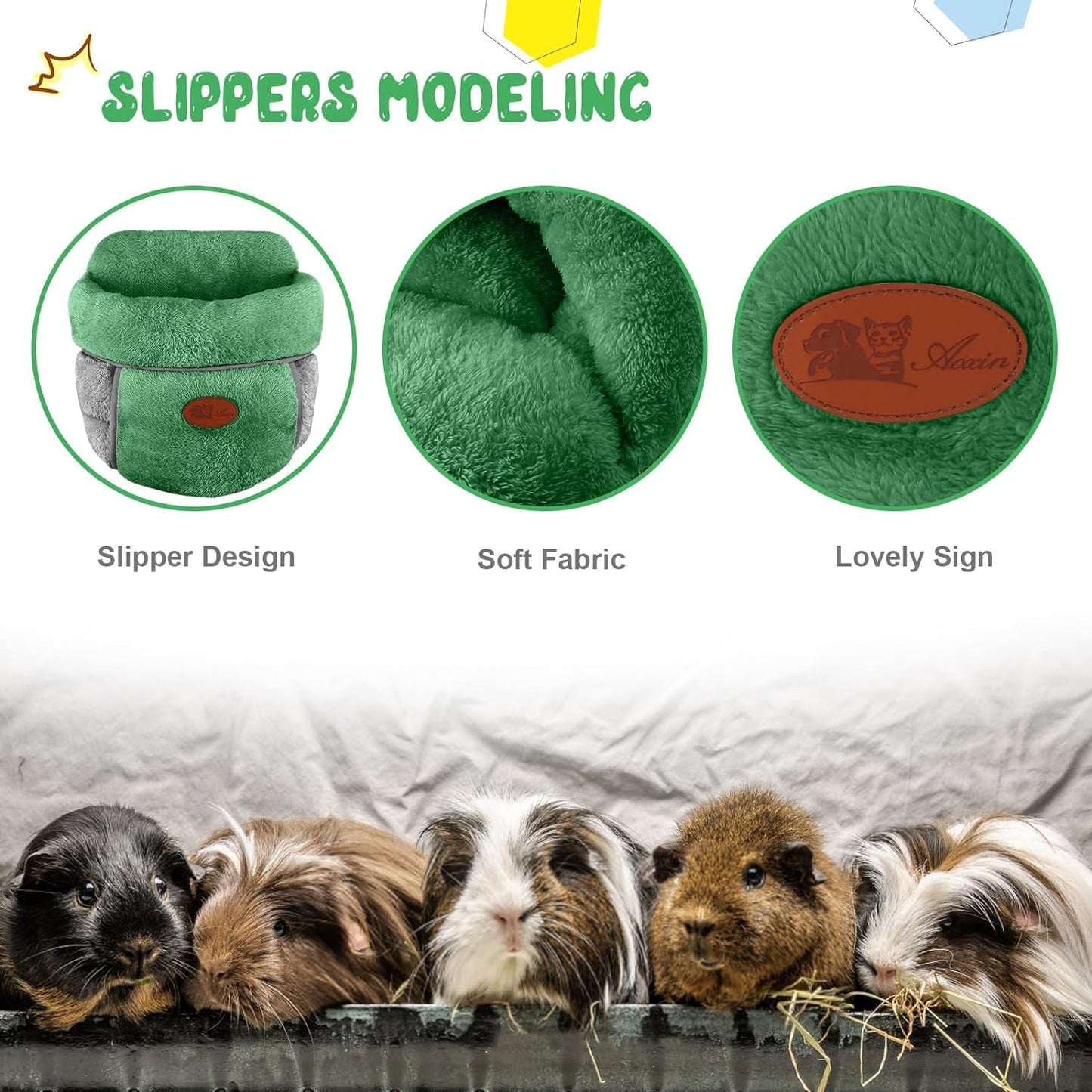 YUEPET Guinea Pig Bed Cuddle Cave Warm Fleece Cozy House Bedding Sleeping Cushion Cage Nest for Small Animal Squirrel Chinchilla Rabbit Hedgehog Cage Accessories Green