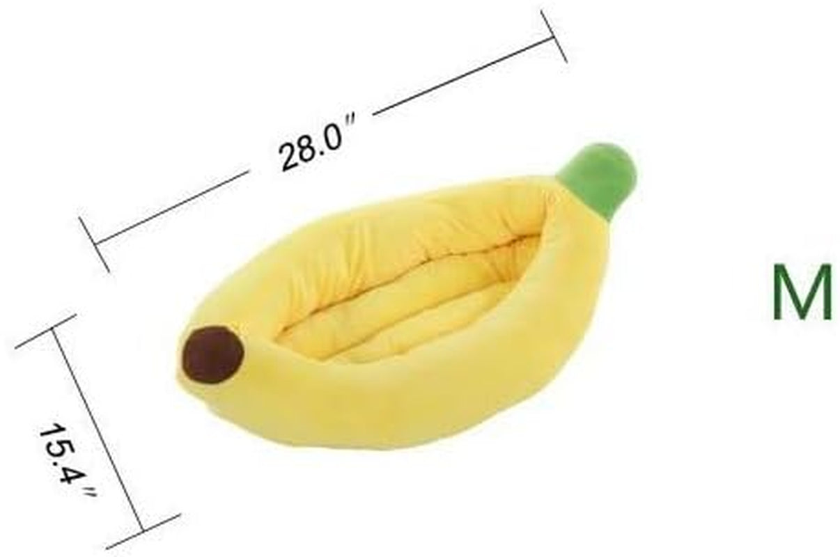 Dog Bed Cat Bed Pet Bed Comfortable and Washable in Banana Shape and Color W/Removable Cushion