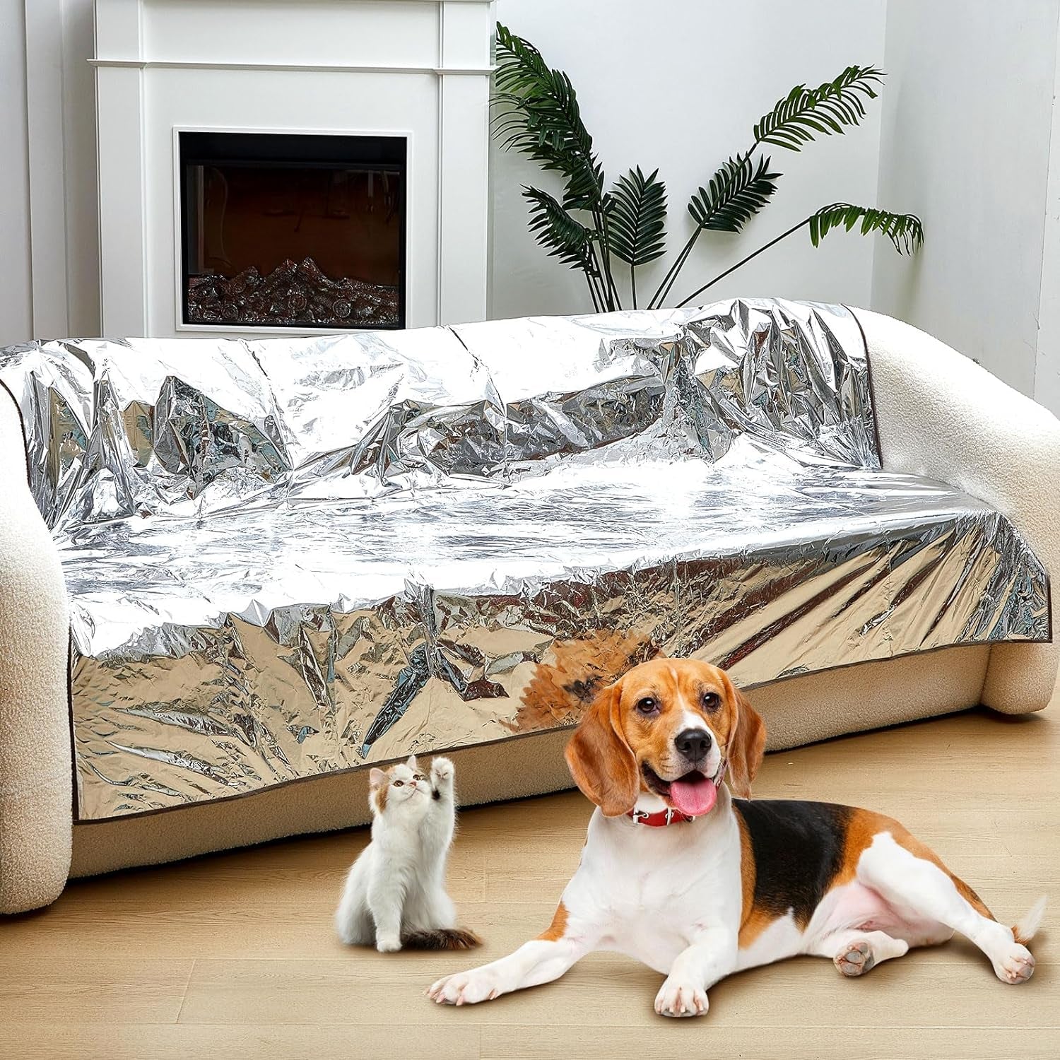 2 Pcs Pet Deterrent Mat for Couch Keep Dogs off Bed Cat Pet Repellent Mat Pain Free Couch Covers for Cats Dogs Keep Pets off Furniture Bed Indoor (Coffee)