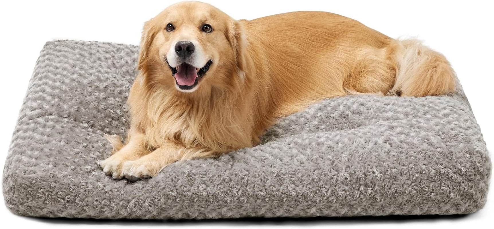 Bedsure Dog Bed for Medium Size Dog, Washable Deluxe Plush Dog Kennel Bed, Anti-Slip Pet Comfy Sleeping Mat for Crate, 29" X 21", Brown