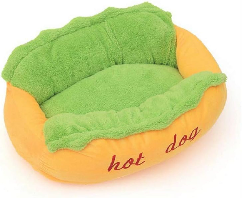 Hot Dog Design Pet Dog Bed,Soft Removable and Washable Pet Mat Dog House Dot Small Pet Animal Small Dog Bed