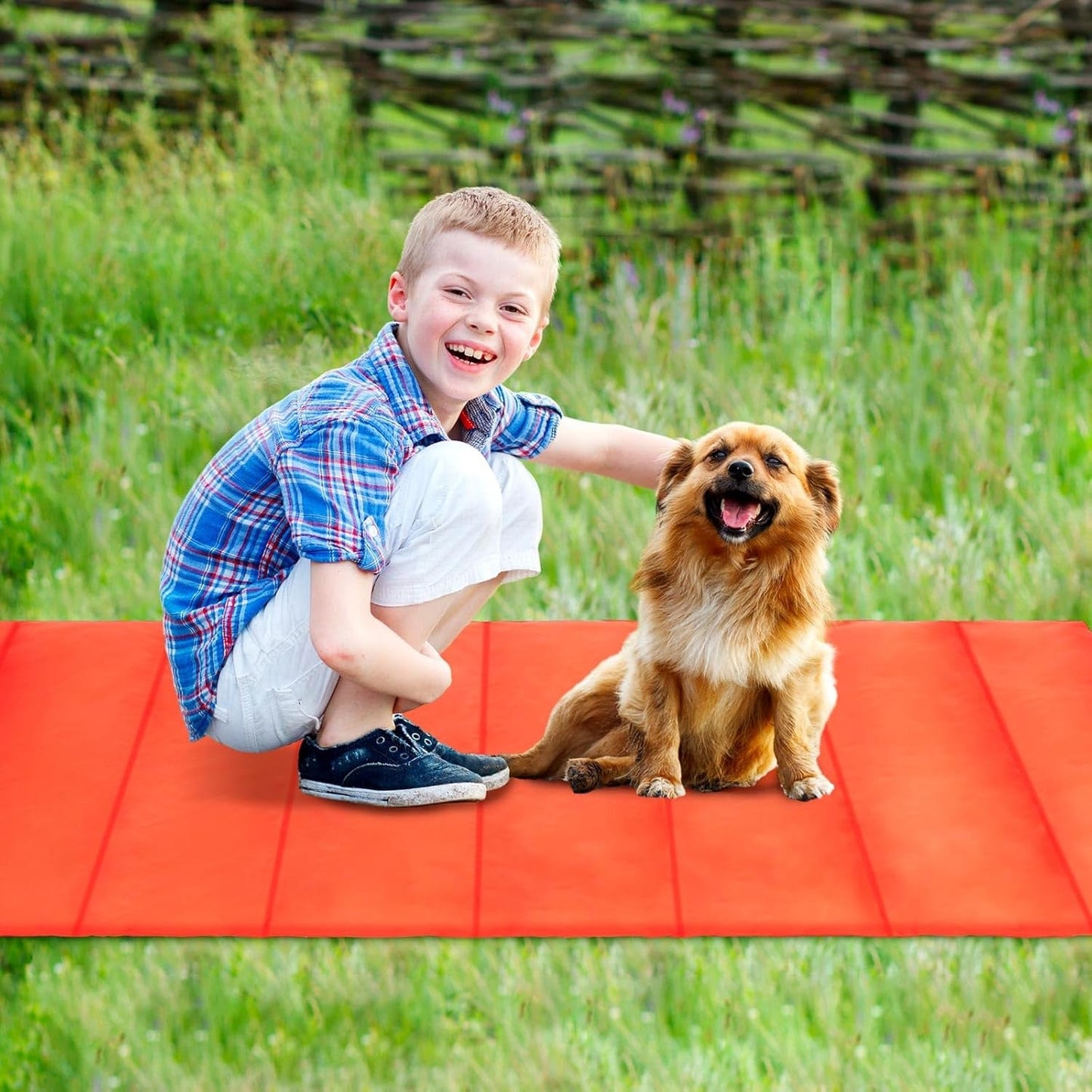 3 Pack Outdoor Dog Bed 51X35 Inch Large Size Camping Dog Mat Waterproof Portable Pet Mat Foldable Travel Dog Mattress for Large Dog and Pet