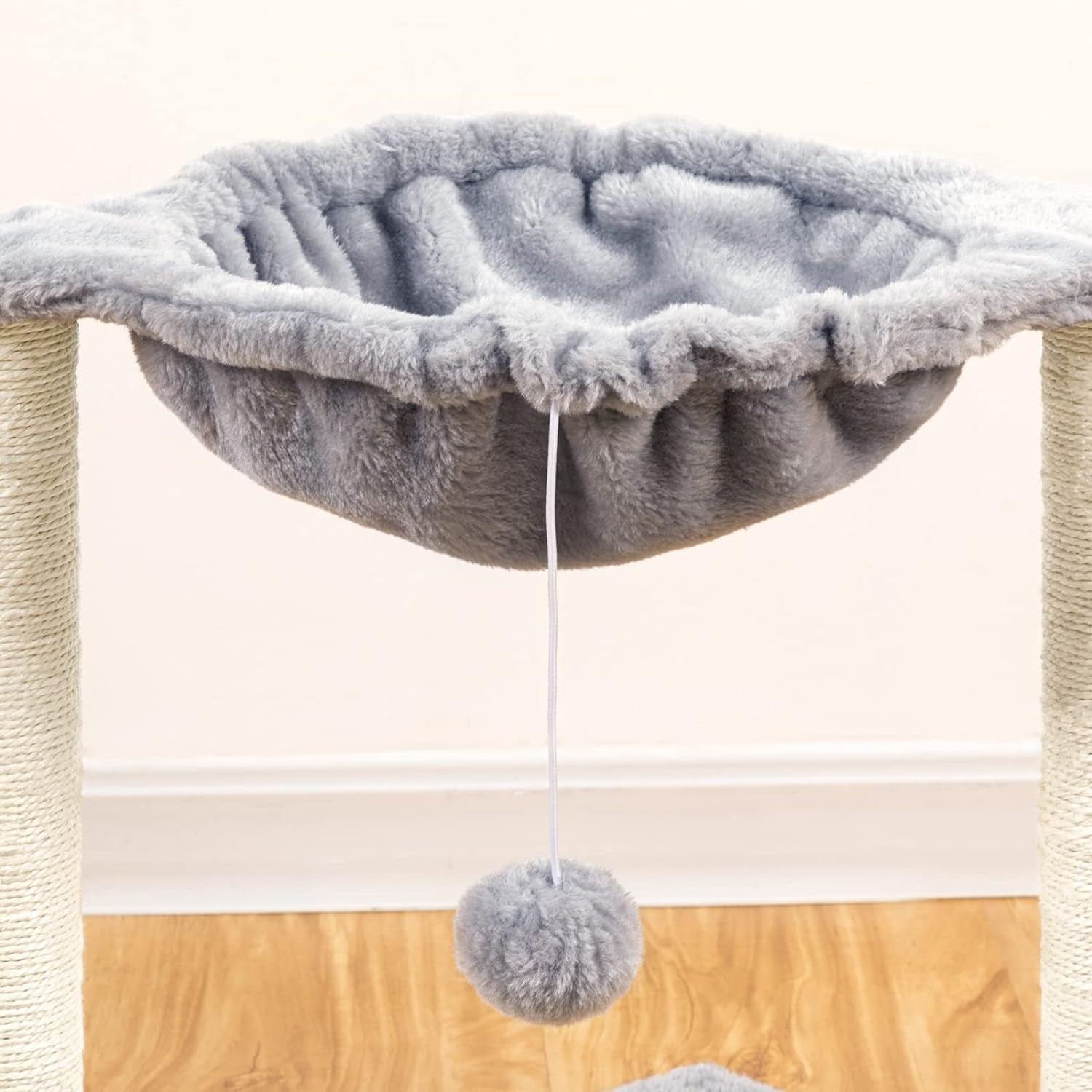 HOOBRO Cat Tree, Small Kittens Tower, 15.7 X 11.8 X 16.5 Inches, Hammock with Sisal Scratching Posts, Pet House Furniture, Light Gray LG08CT03