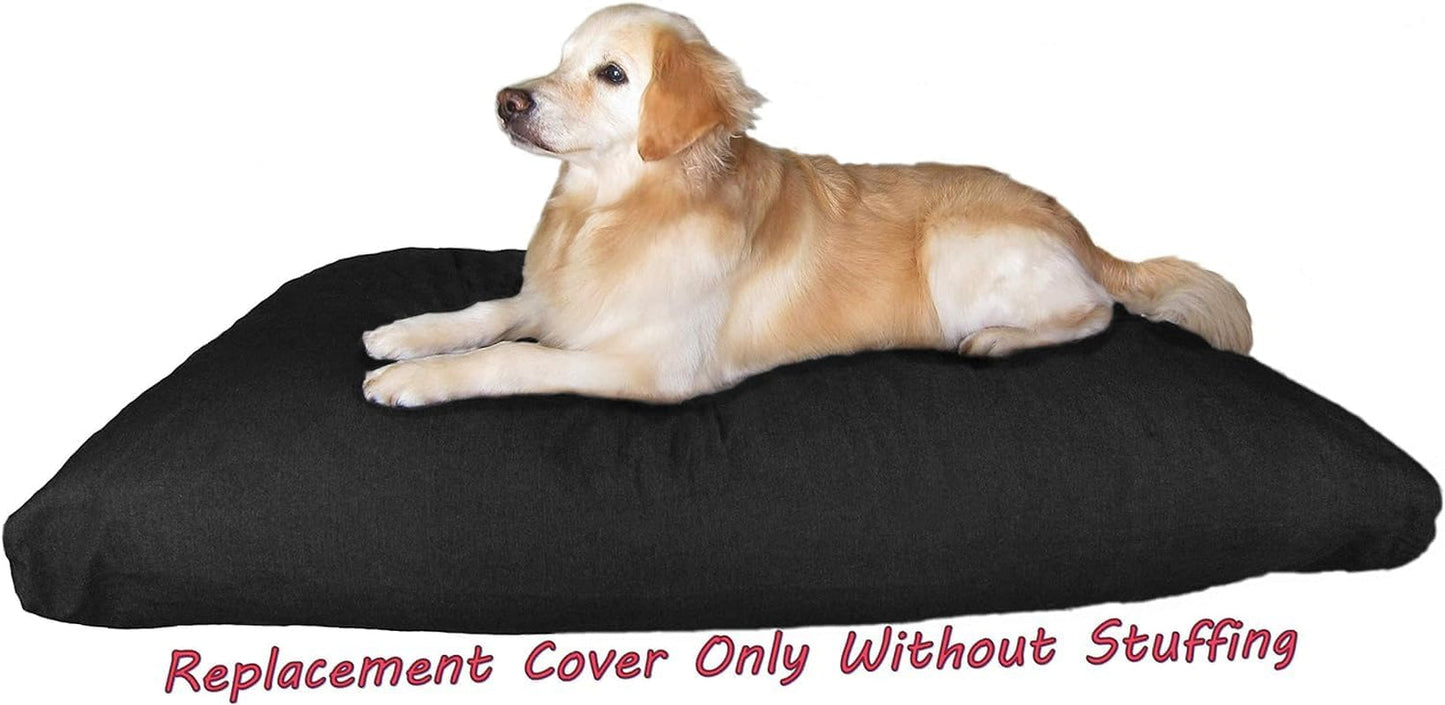 Dogbed4Less Heavy Duty Black Canvas Duvet Pet Dog Bed External Cover 55"X37" Xxlarge - Replacement Cover Only