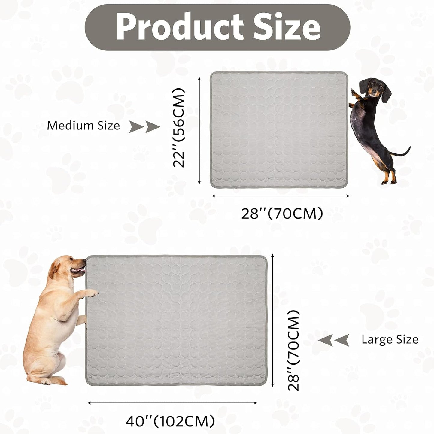 Dog Cooling Mat, Portable, Washable, Reusable, Keeps Pets Cool in Summer Heat, Cooling Pad for Dogs Pet Cooling Mat for Dogs Cooling Mat Dog Crate Pad Cooling Pad for Dogs (Gray, 28X40In)