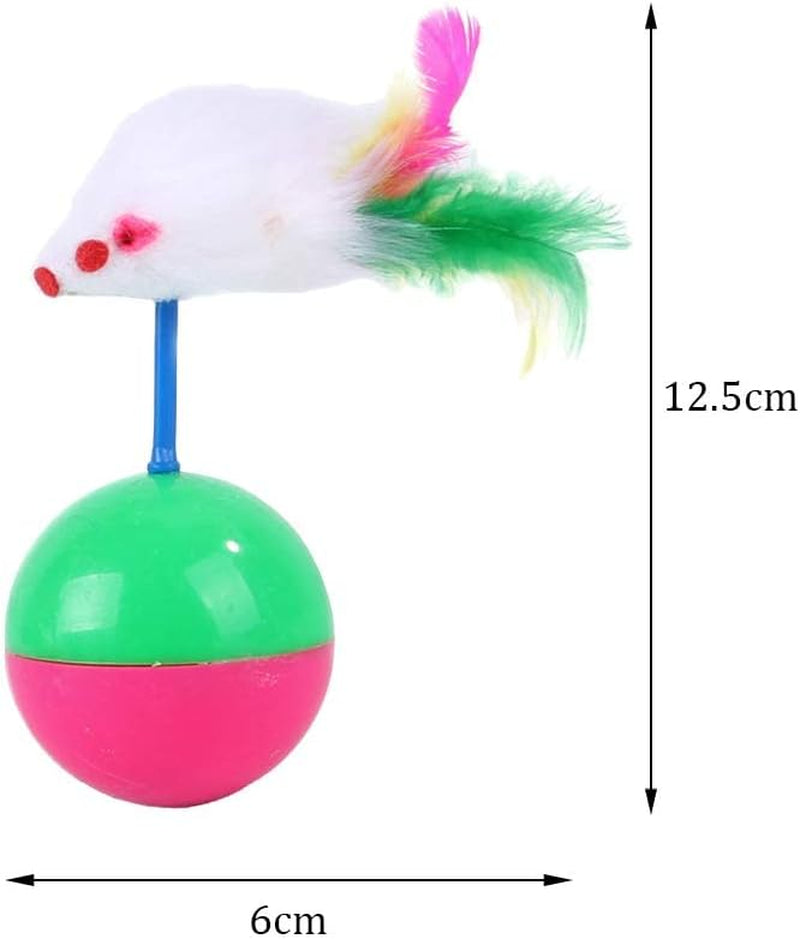 2 Pcs Cat Interactive Toys Ball Funny Interactive Plastic Mice Balance Swing Tumbler Ball for Cat Training Teasing Cat Toys