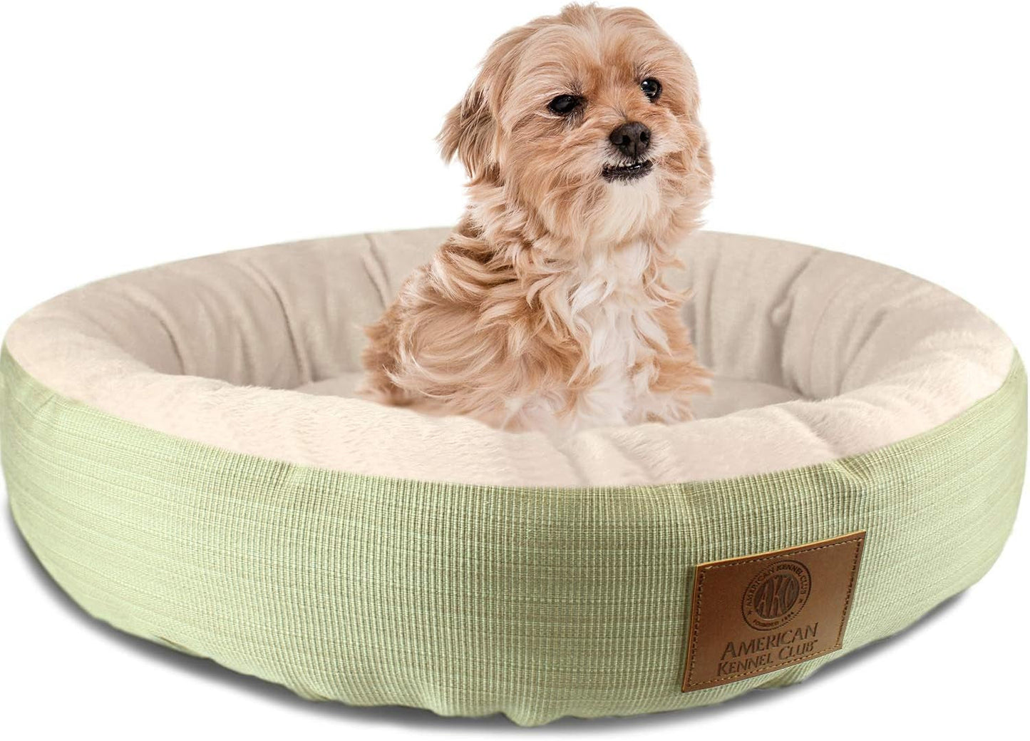 American Kennel Club AKC3615GRAY Mason 22" round Pet Bed, 22.0"L X 22.0"W X 6.0"Th