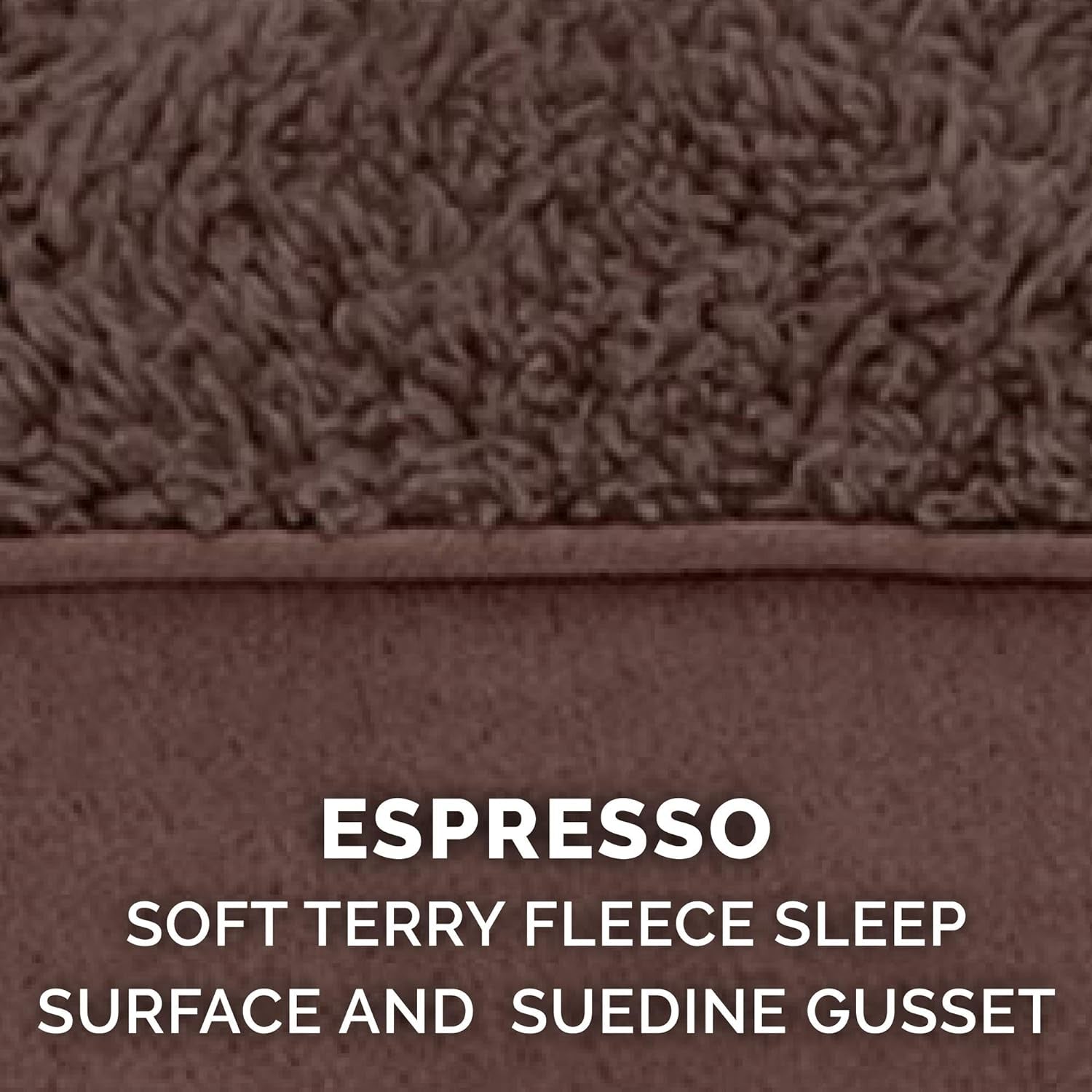 Furhaven Replacement Dog Bed Cover Terry & Suede Mattress, Machine Washable - Espresso, Jumbo plus (Xx-Large)