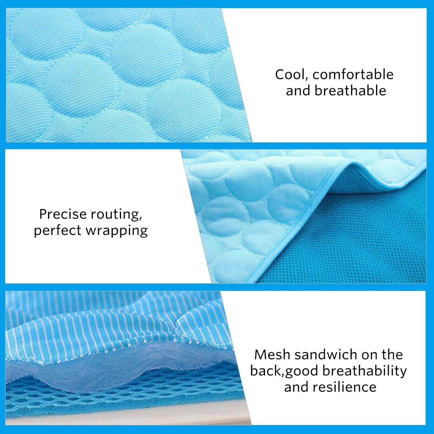 Dog Cooling Mat, Pet Cooling Mat for Dogs Cooling Blanket for Dogs Dog Cooling Pad for Kennels, Crates, Cars, Indoor & Outdoor Ice Silk Cooling Mat for Extra Large Dogs (Blue, L(28 * 22"))