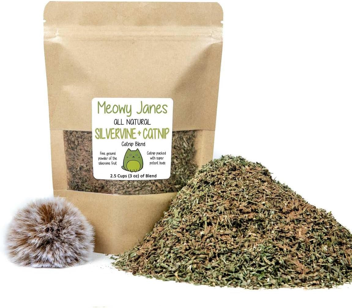 1.5 Cups All Natural Silvervine Catnip Blend with Toy, Value Bag