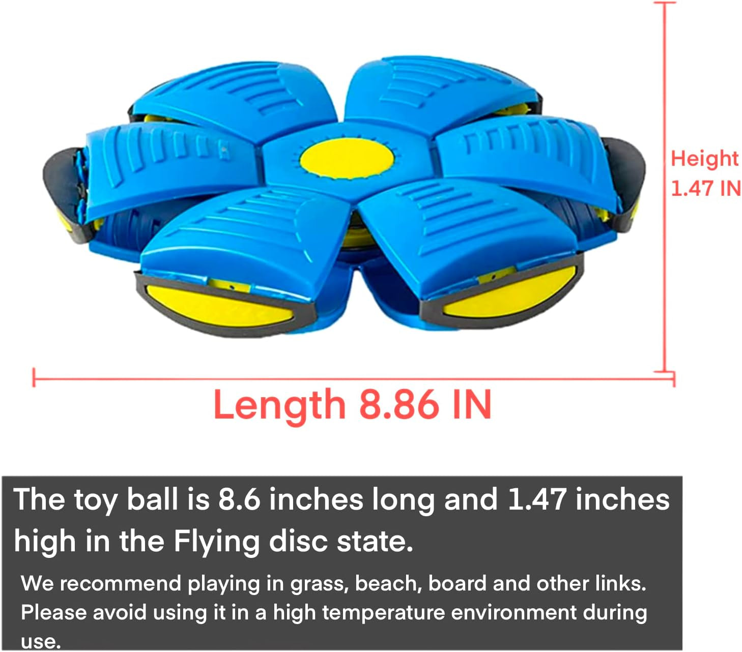 2024 New Doggy Disc Ball, Interactive Flying Saucer Ball Dog Toys, Pop up Ball for Dogs, Variable Form Pet Toys (Blue)