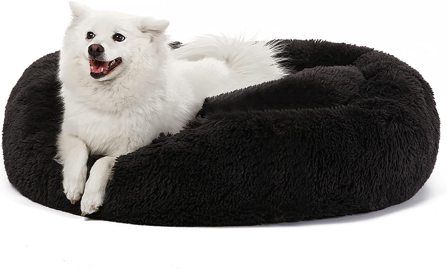 JEMA Calming Dog Beds for Medium Large Dogs,Washable Donut Cuddler Pet Bed Cushions,Durable & Cozy Soft Dog Bed with Removable Pad 24 Inch