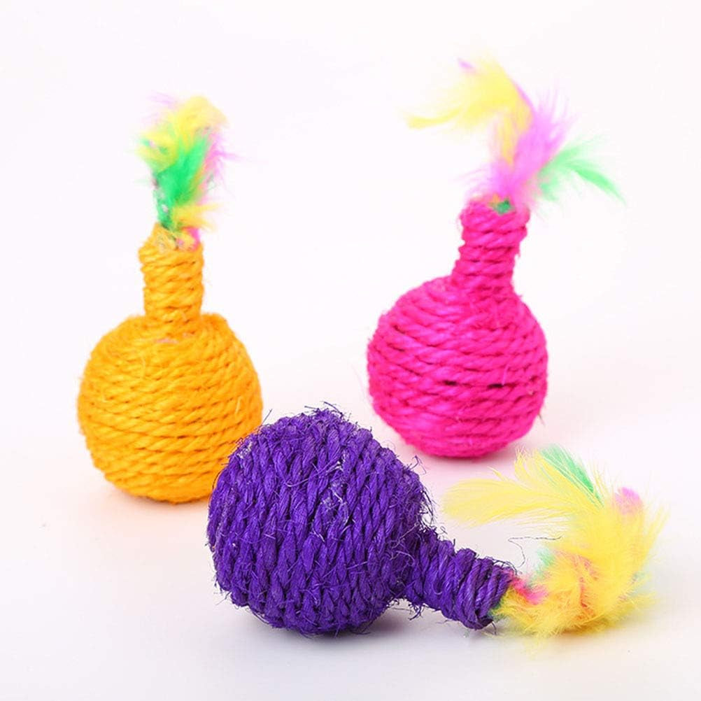 3Pcs Cat Scratching Toy Cat Teaser Toys Cat Toy Cat Interactive Kitten Interactive Cat Scratch Toy Cat Playing Pet Toys Pet Ball Toy Bite Cat Ball