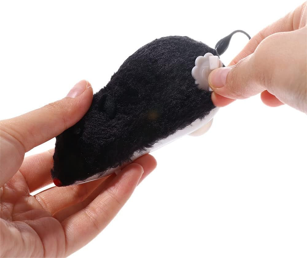 1 Pc Furry Mice Cat Toy Wind up Toys Realistic Mouse Toys Funny Moving Toys, Interactive Play Mouse Toy for Cat Kitten