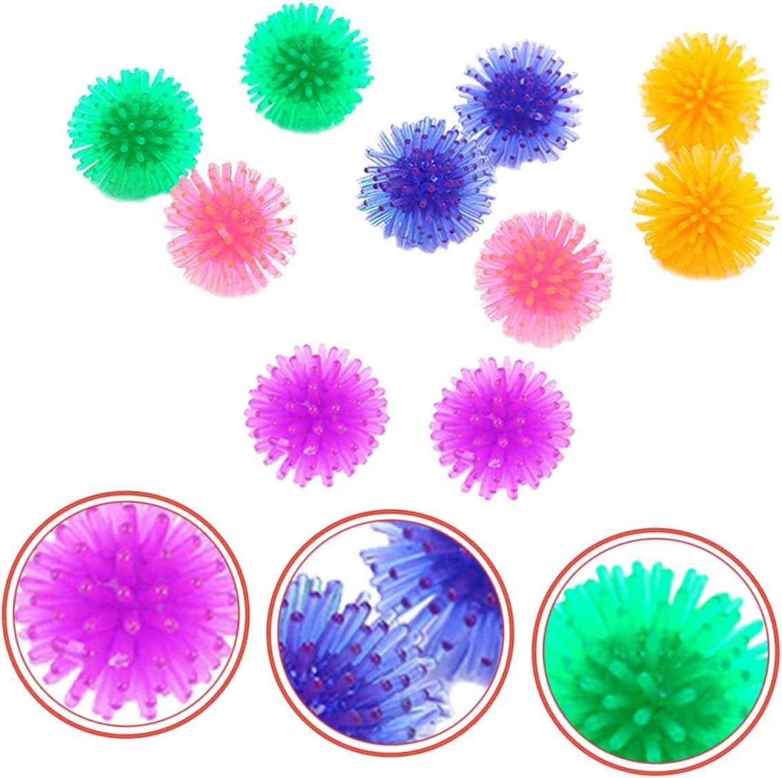 10Pcs Cat Prickly Ball Toy Ball Teething Toy Dog Chew Toys Fun Toy Cat Scratcher Toy Dog Soft Stab Balls Motion Pet Squeaky Chewing Balls Catnip Balls Plastic Kitten