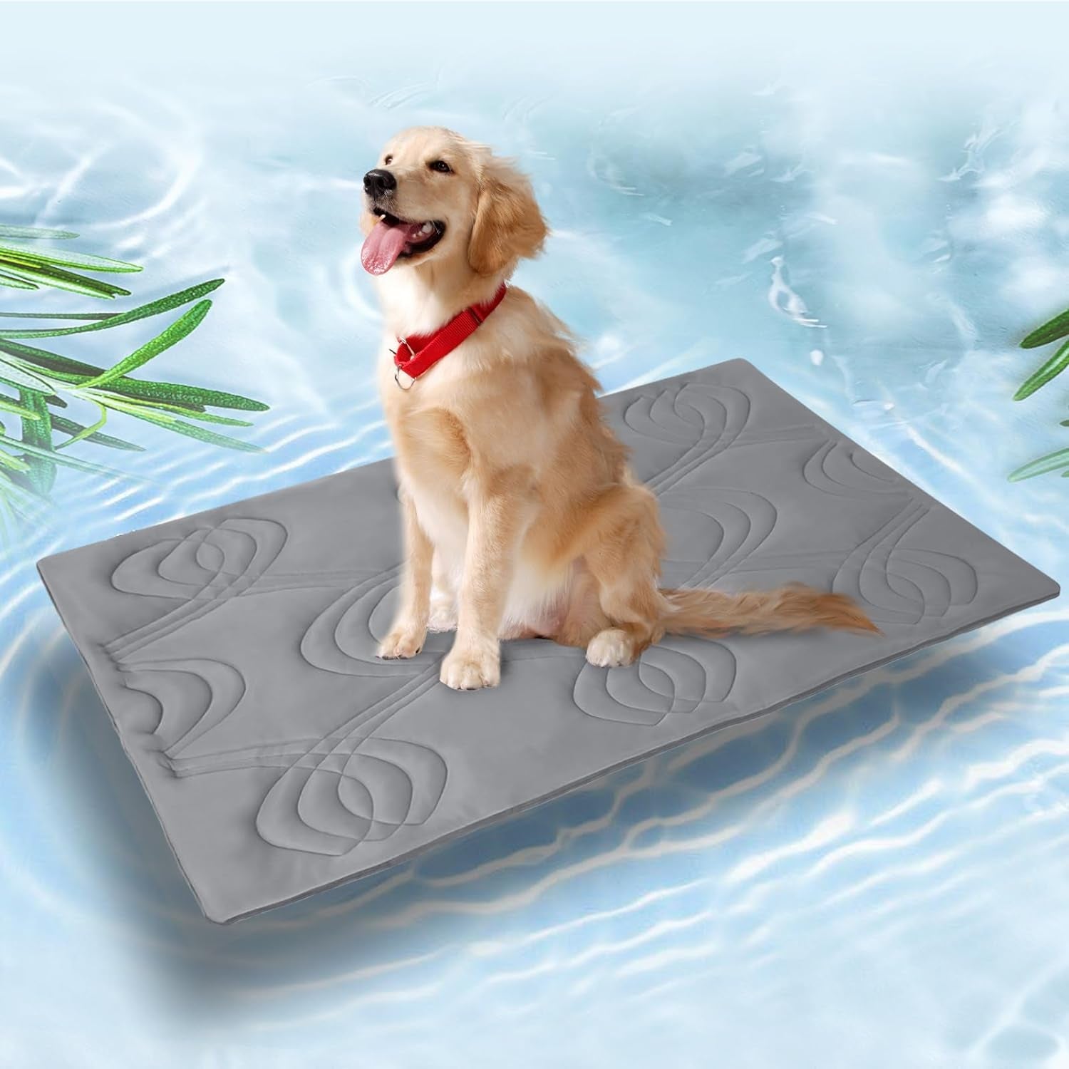 Iced 2.0 Dog Self-Cooling Mat for Small Dog, 36" X 23", Pet Puppy Cat Washable Summer Cooling Pad for Crate Bed Kennels Sofa Floors Outdoor Portable Dark Grey