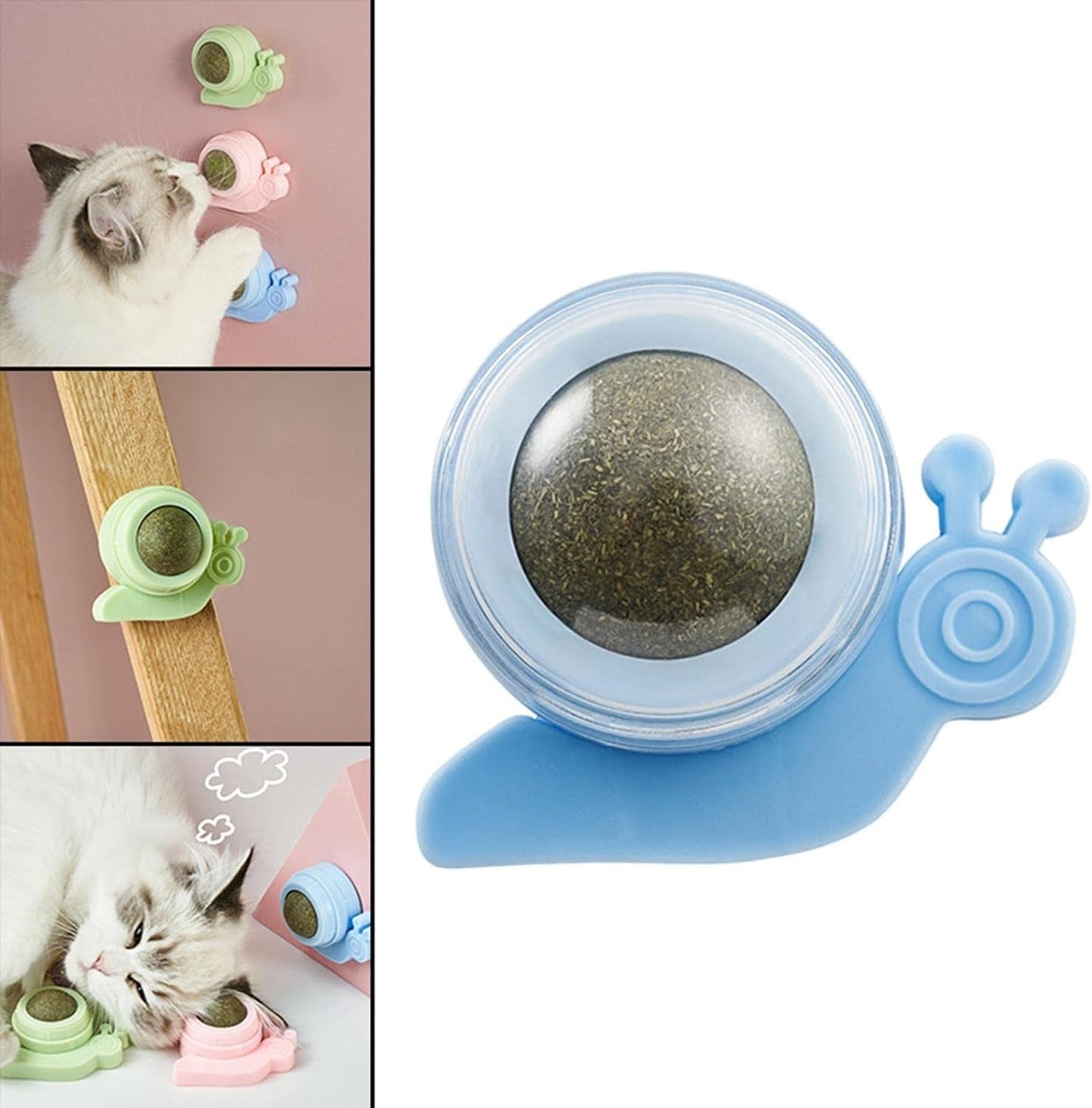 3 Pieces Cat Toys, Catnip Wall Ball,Cat Chew Toy, Rotatable Catnip Ball Toy Cats Toys W/Indoor Teeth Cleaning Cat Bite Toy for Kitten Pet Cat