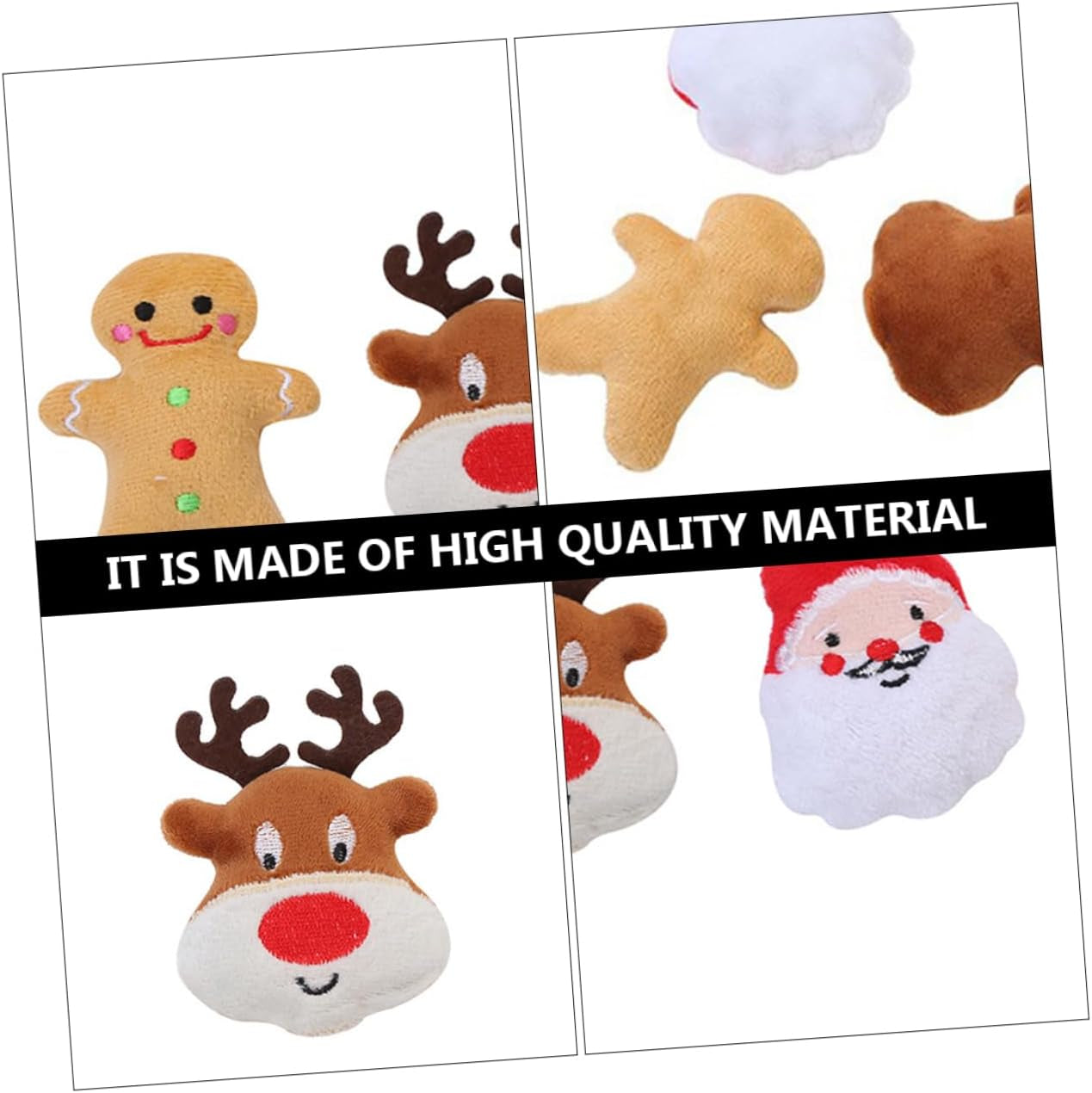 3Pcs Christmas Pet Toys Chimmy Plush Christmas Plush Dolls Plush Toys for Dogs Christmas Stocking for Dog Pet Christmas Teething Toy Kitten Catnip Molar Indestructible