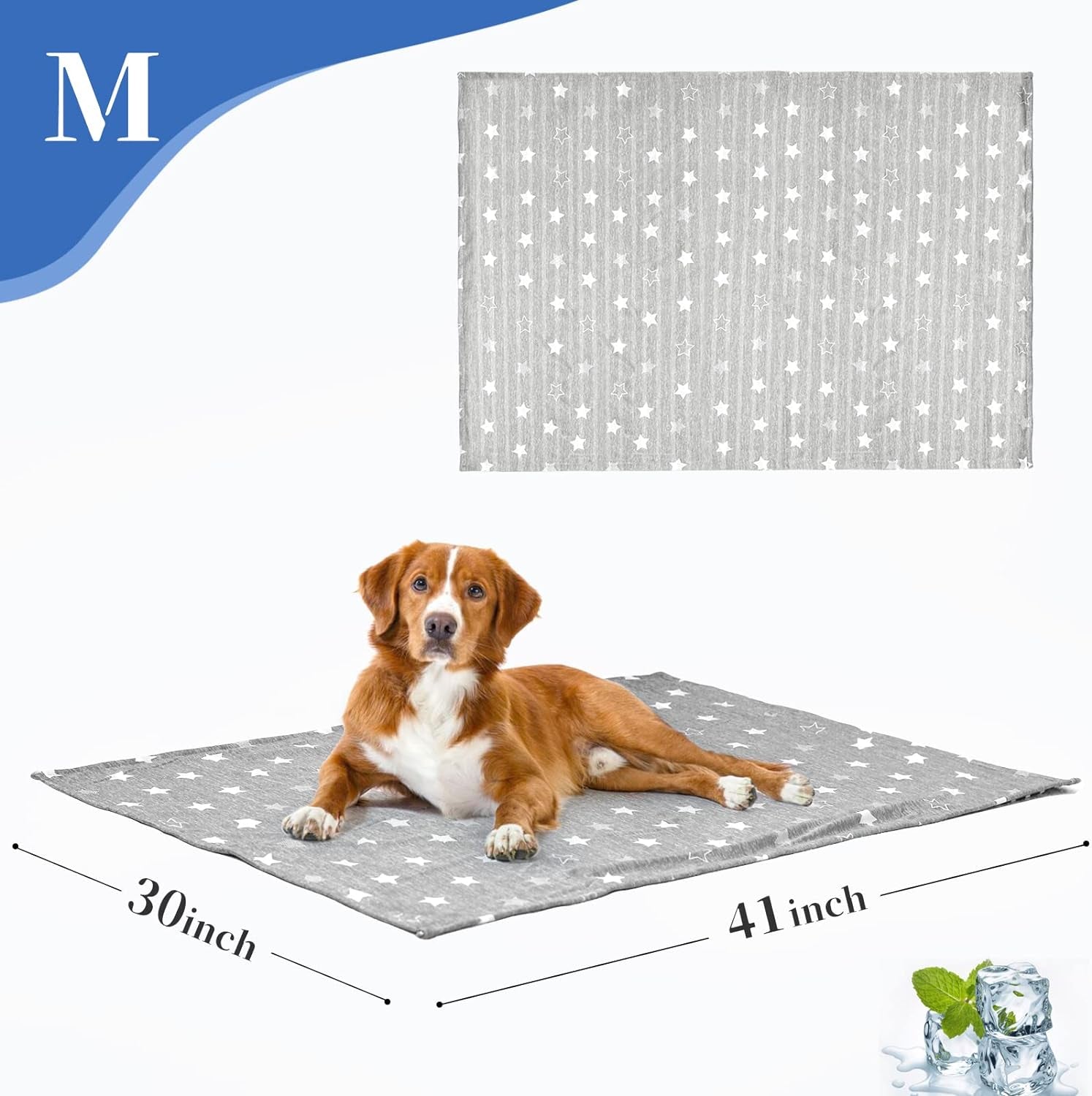 Dog Cooling Blanket 41 * 30Inch Lightweight Self Cooling Blanket Bed Cover for Dog Cat Summer Blanket &Ice Silk Cooling Pet Blanket Throw Blanket for Kennel Sofa