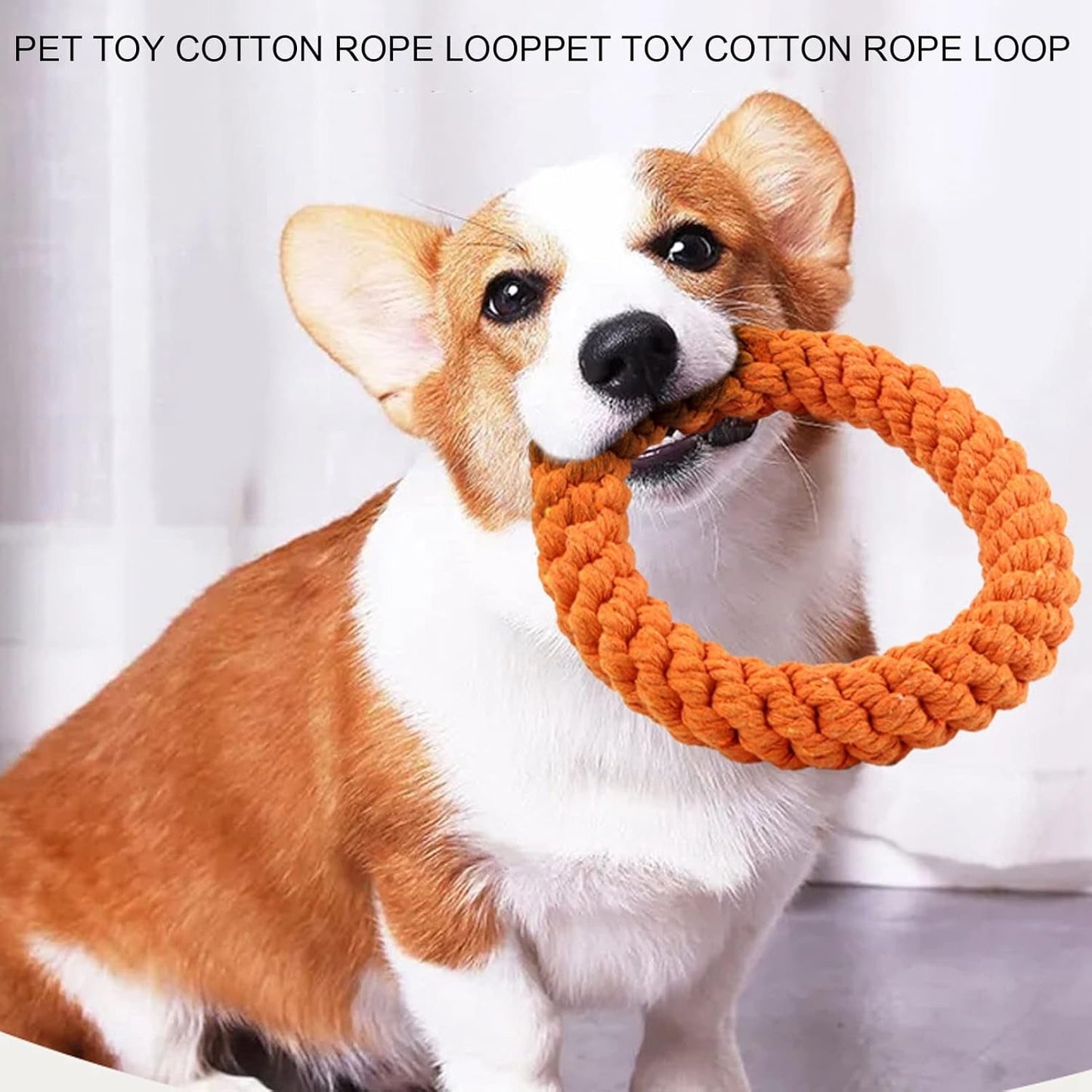 2Pcs Rings Dog Toy, Cotton Rope Dog Chew Toys Puppy Rope Training Toys, Pets Interactive Tug Toys for Samll Medium Dogs Teething Cleaning Training and Playing