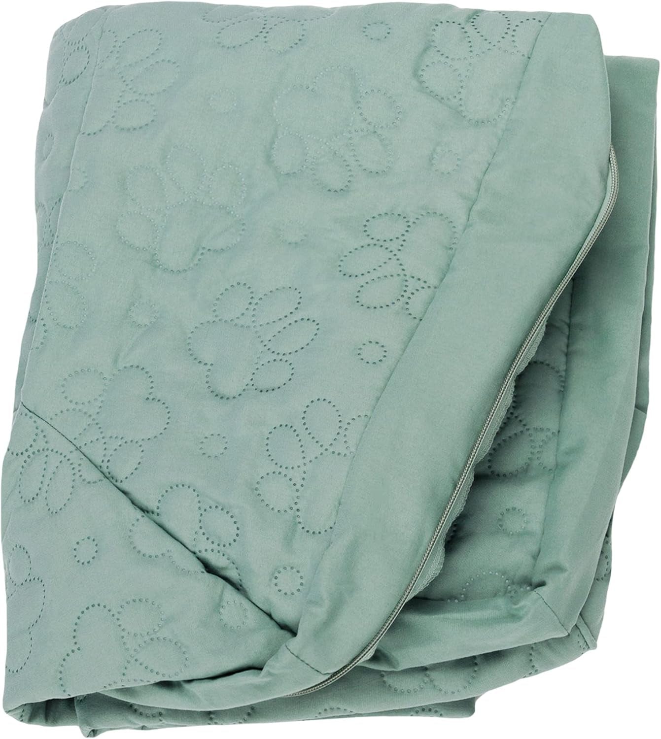 Furhaven Replacement Dog Bed Cover Pinsonic Quilted Paw L Shaped Chaise, Machine Washable - Iceberge Green, Medium