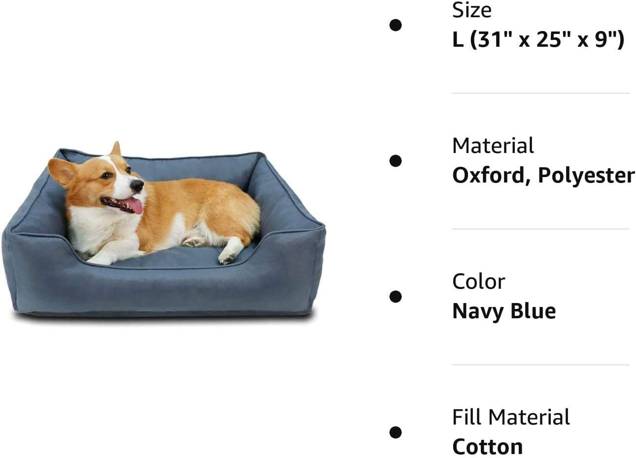 Miguel Waterproof Outdoor Dog Bed for Medium Small Dogs, Oxford Pet Bed Tough with Sides Easy Clean, All Weather Rectangle Puppy Bed with Removable Cover Bolster Bed Scratch Resistant, 30 Inches