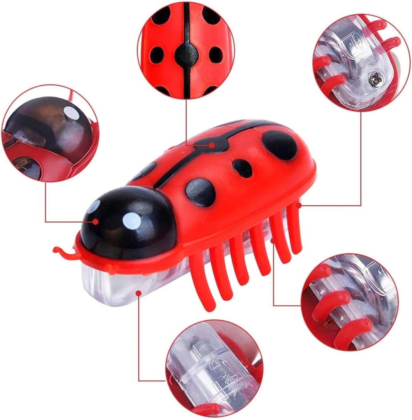 2Pcs Mini Electric Robot Beetle Interactive Cat Toy Excites & Entices Realistic Beetle Vibrating Toy for Indoor Cats Kitten Play Chase Exercise