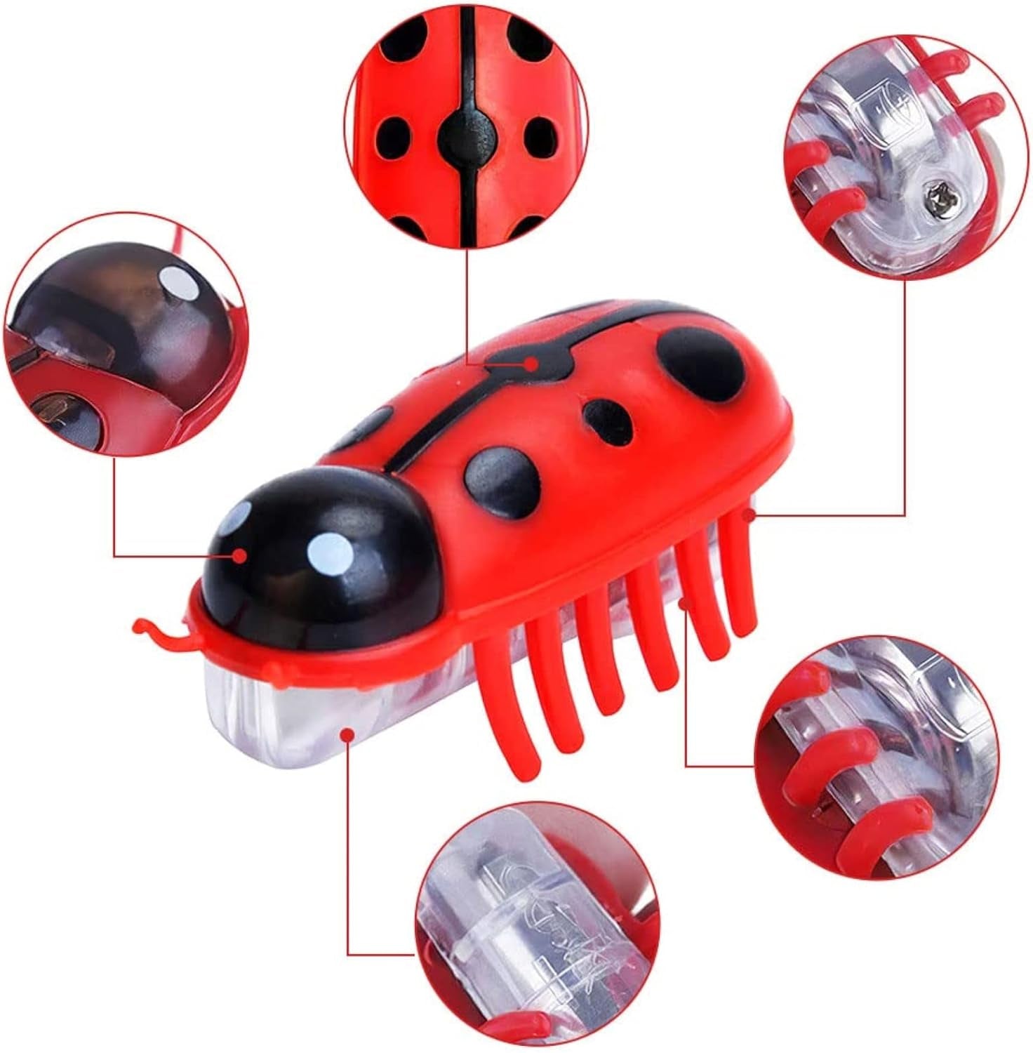 2Pcs Mini Electric Robot Beetle Interactive Cat Toy Excites & Entices Realistic Beetle Vibrating Toy for Indoor Cats Kitten Play Chase Exercise