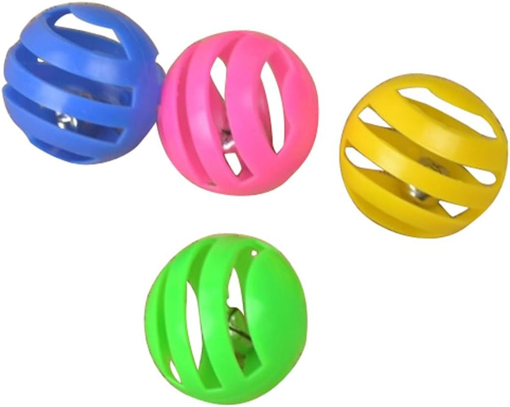 4 PCS Plastic Hollow Ball Jingle Bell Pet Cat Play Toy