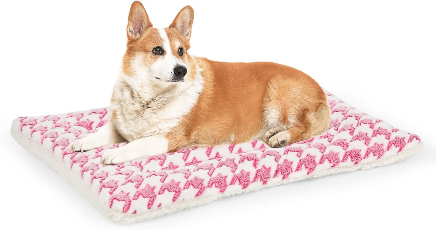 Dog Bed Mat, Reversible Crate Pad for Medium Small Dogs, Machine Washable, Portable and Soft Pet Bed Pad/Mat for 22-Inch Kennel