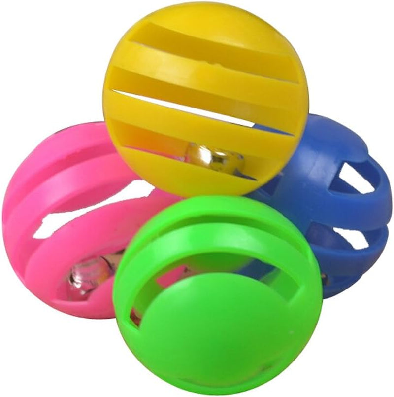 4 PCS Plastic Hollow Ball Jingle Bell Pet Cat Play Toy