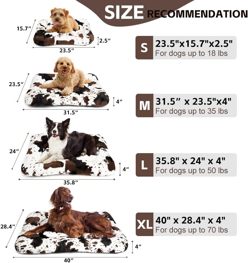 Dog Bed Crate Pad Pet Cushion Crate Mat Puppy Bed for Small Dogs Soft Fluffy Kennel Pad for Dog Crate, Anti-Slip Comfy Small Dog Bed