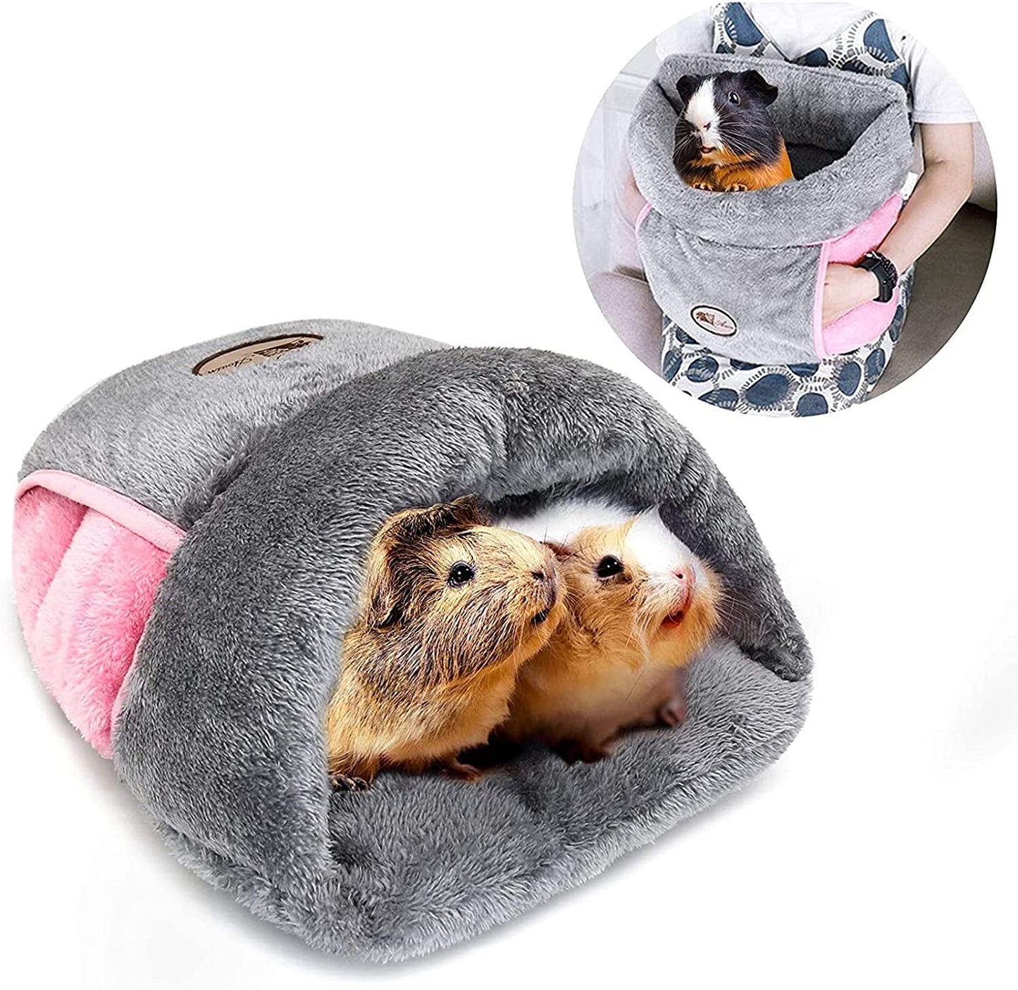 YUEPET Guinea Pig Bed Cuddle Cave Warm Fleece Cozy House Bedding Sleeping Cushion Cage Nest for Small Animal Squirrel Chinchilla Rabbit Hedgehog Cage Accessories Green