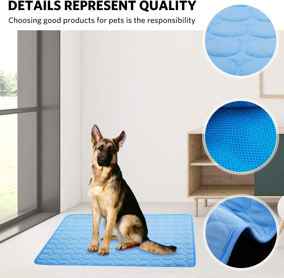 Dog Cooling Mat Pet Cooling Pads Dogs & Cats Pet Cooling Blanket for Outdoor Car Seats Beds (22IN*28IN)